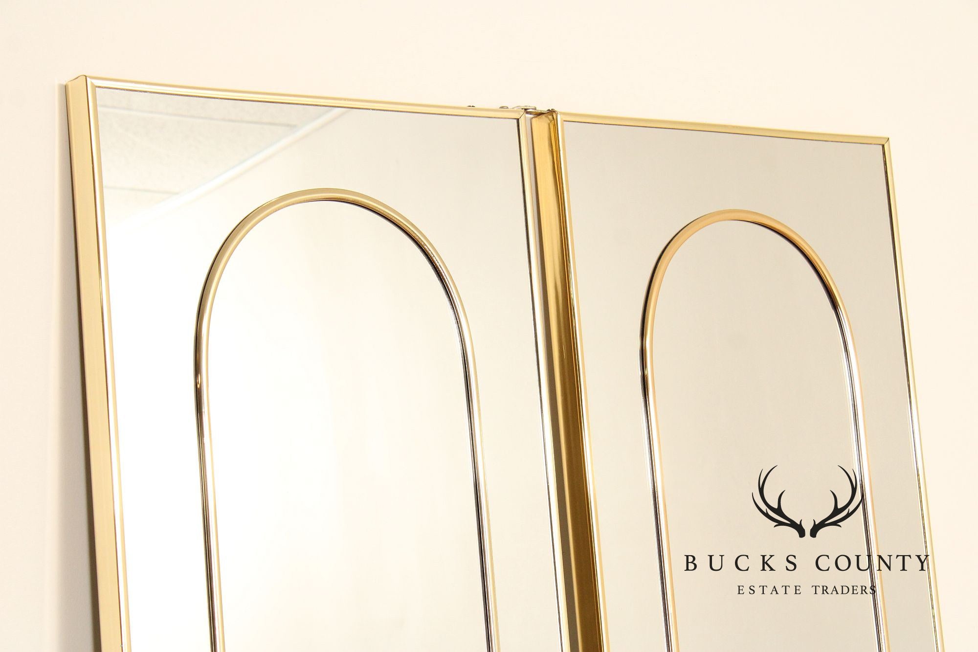 Hollywood Regency Two-Panel Mirrored Room Screen