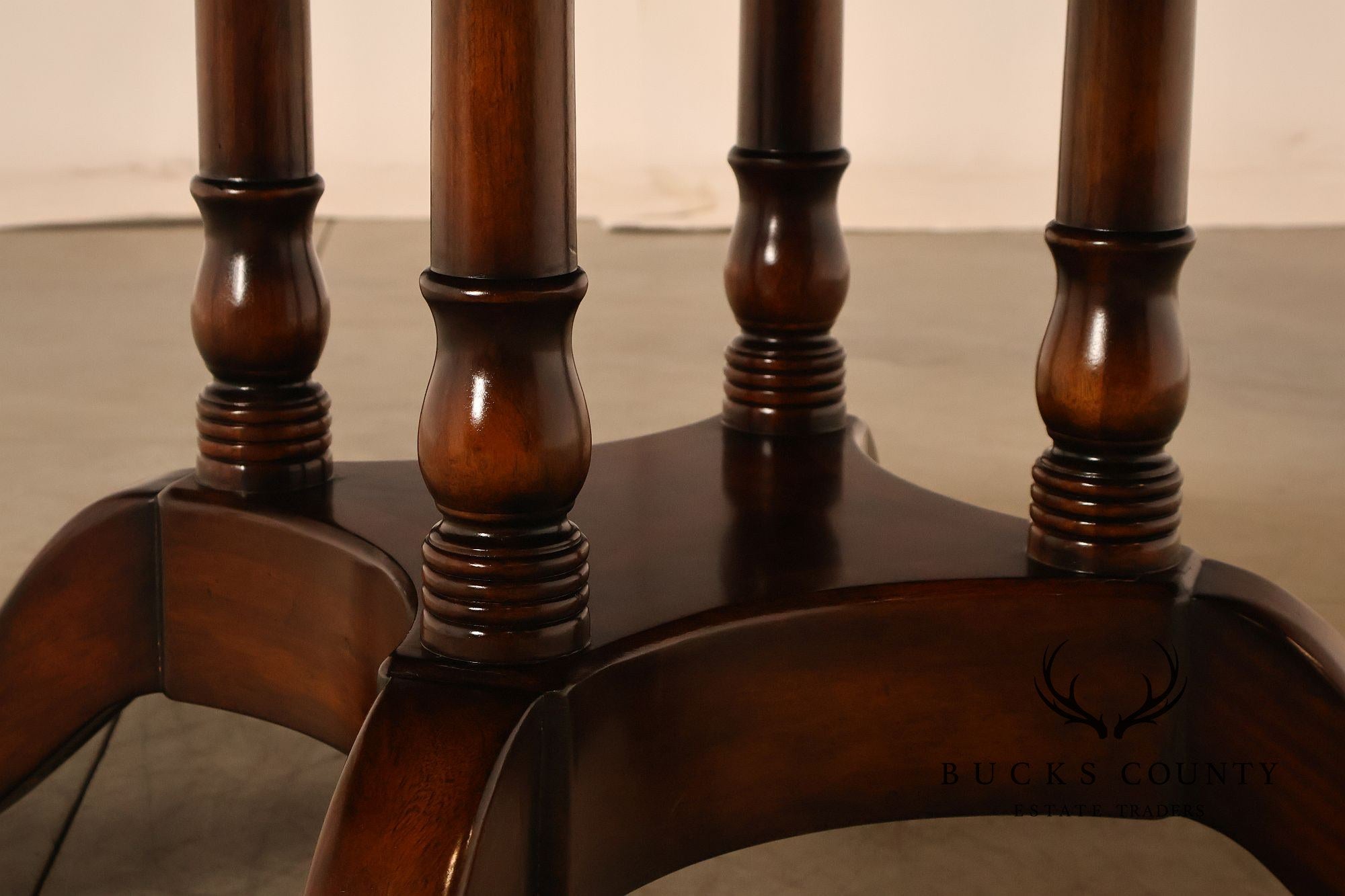Theodore Alexander Regency Style Flame Mahogany Round Expanding Dining Table