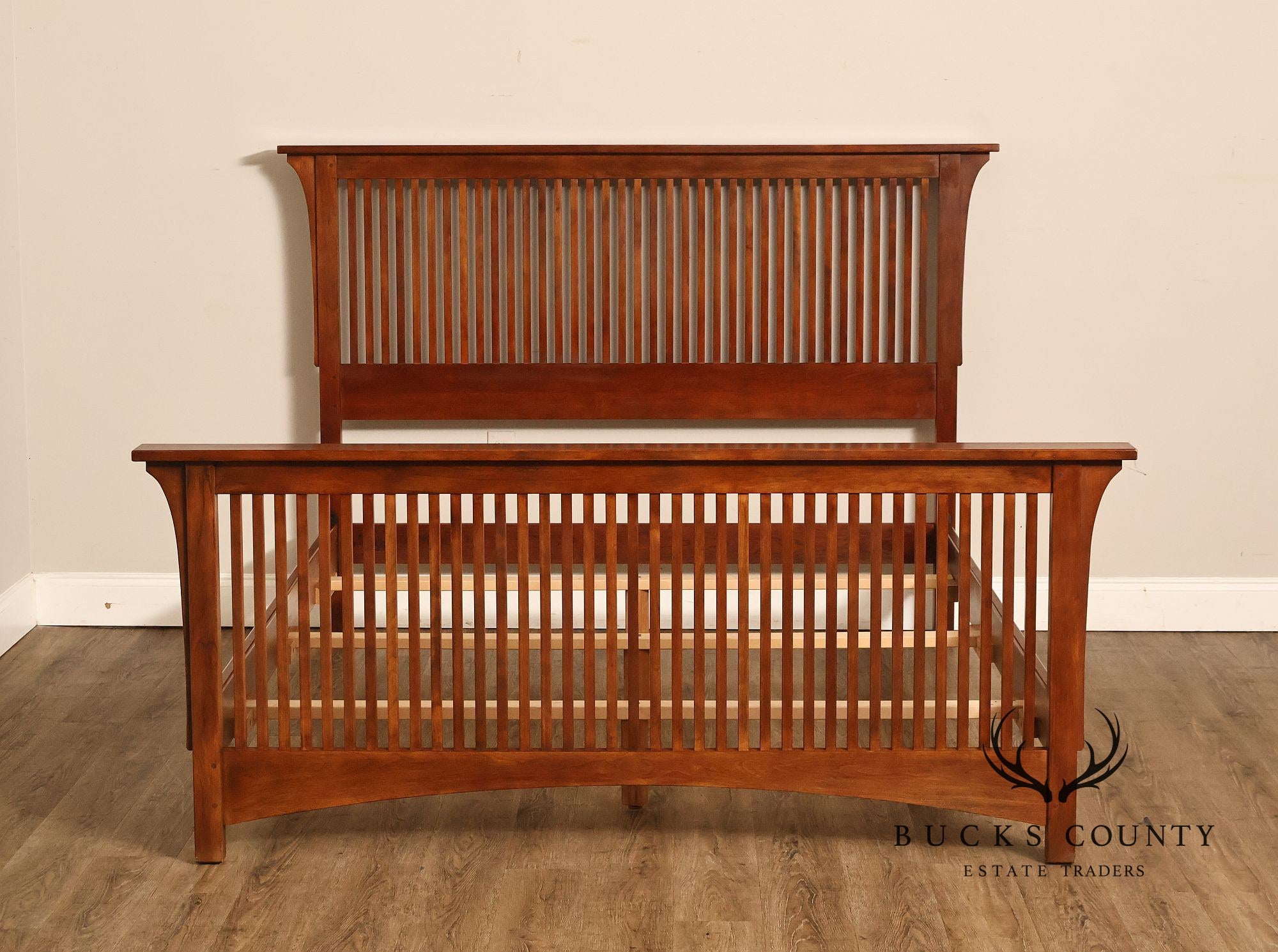 Stickley Mission Collection Queen Size Cherry Spindle Bed