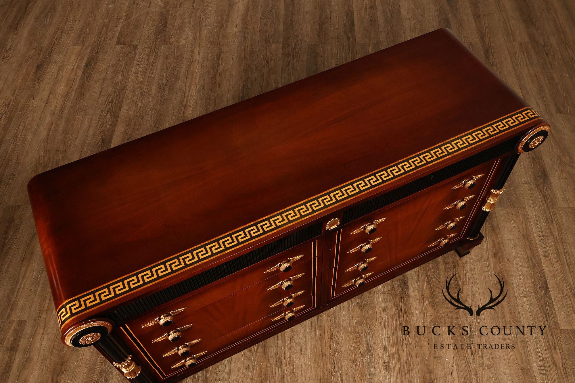 Mariner Neoclassical Empire Style Mahogany Ten Drawer Dresser