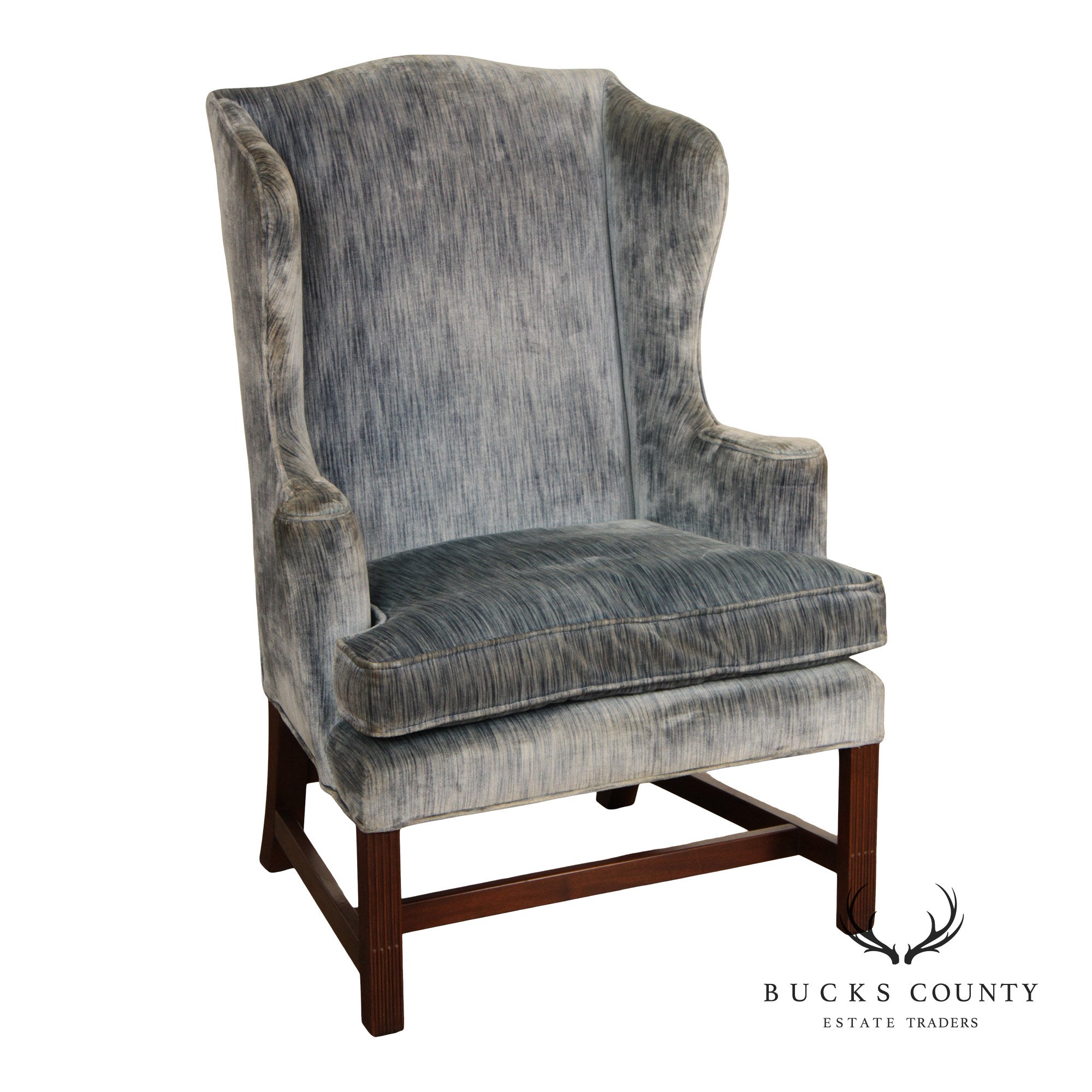 Kittinger Colonial Williamsburg Chippendale Style  Mahogany Wing Chair
