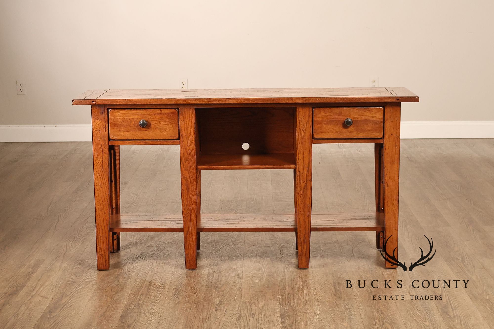 Broyhill Attic Heirlooms Country Style Oak Console Table
