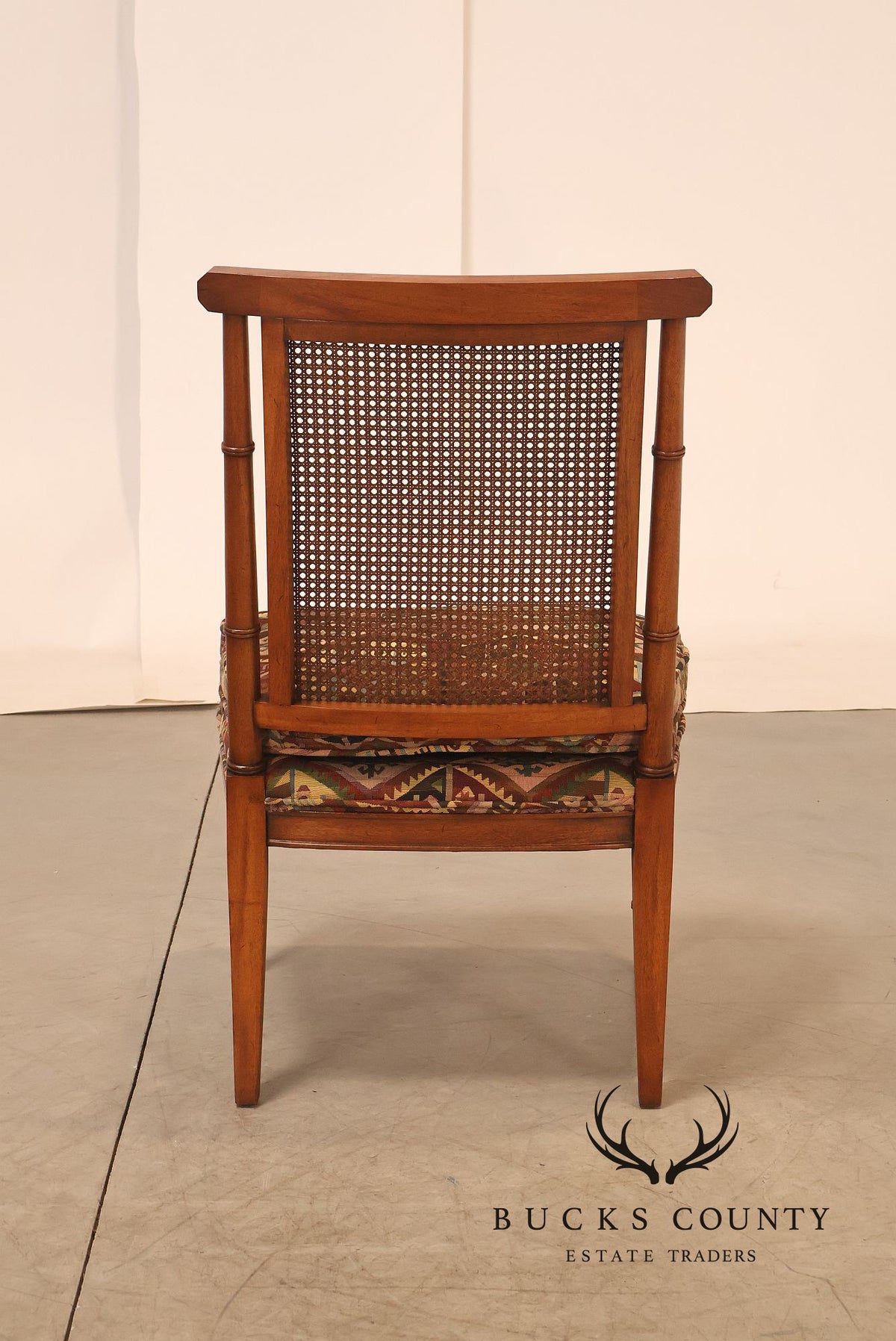 Mid Century Set of Four Cane Back Armchairs