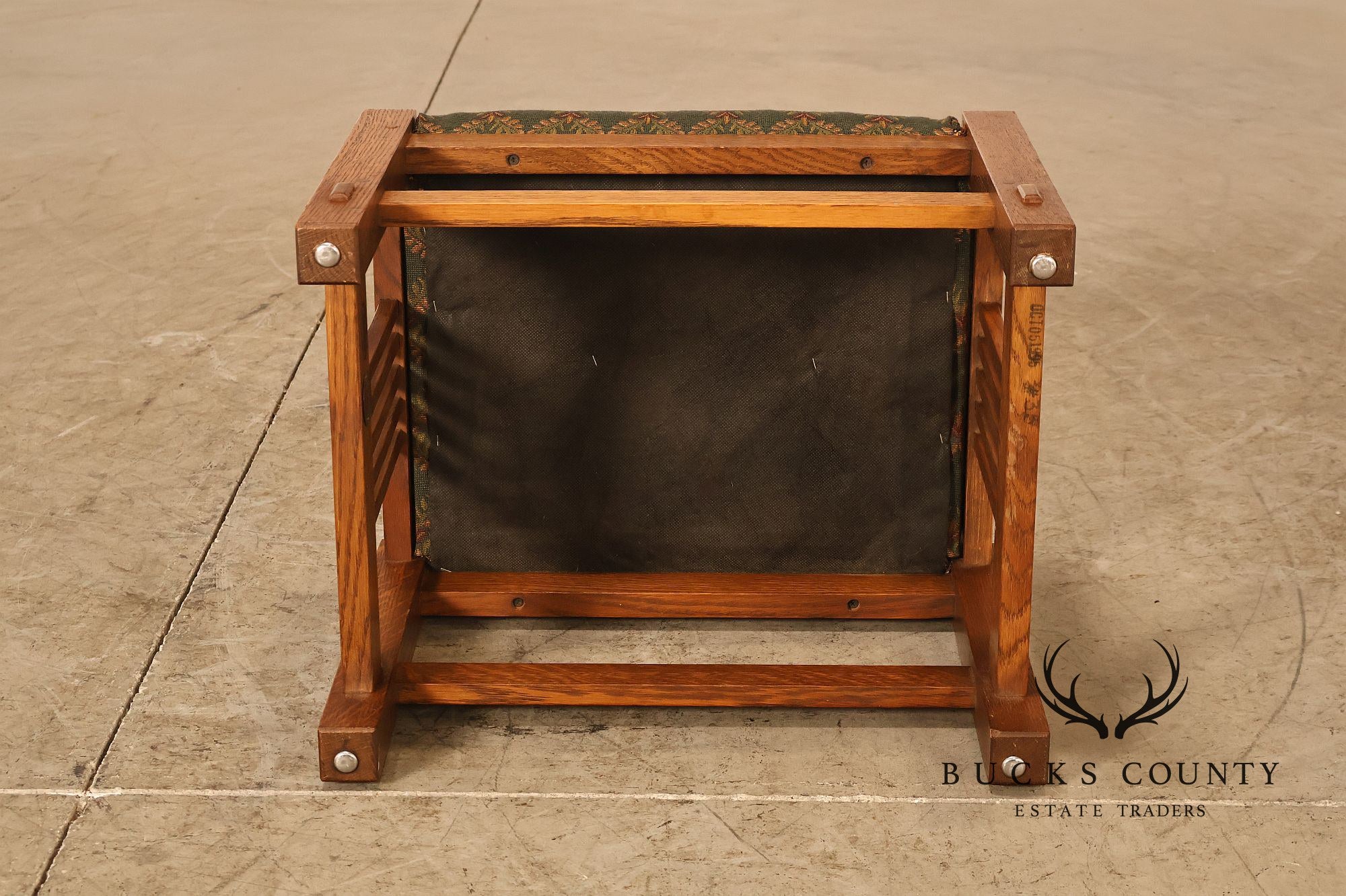 Stickley Mission Collection Oak Spindle Side Footstool Ottoman