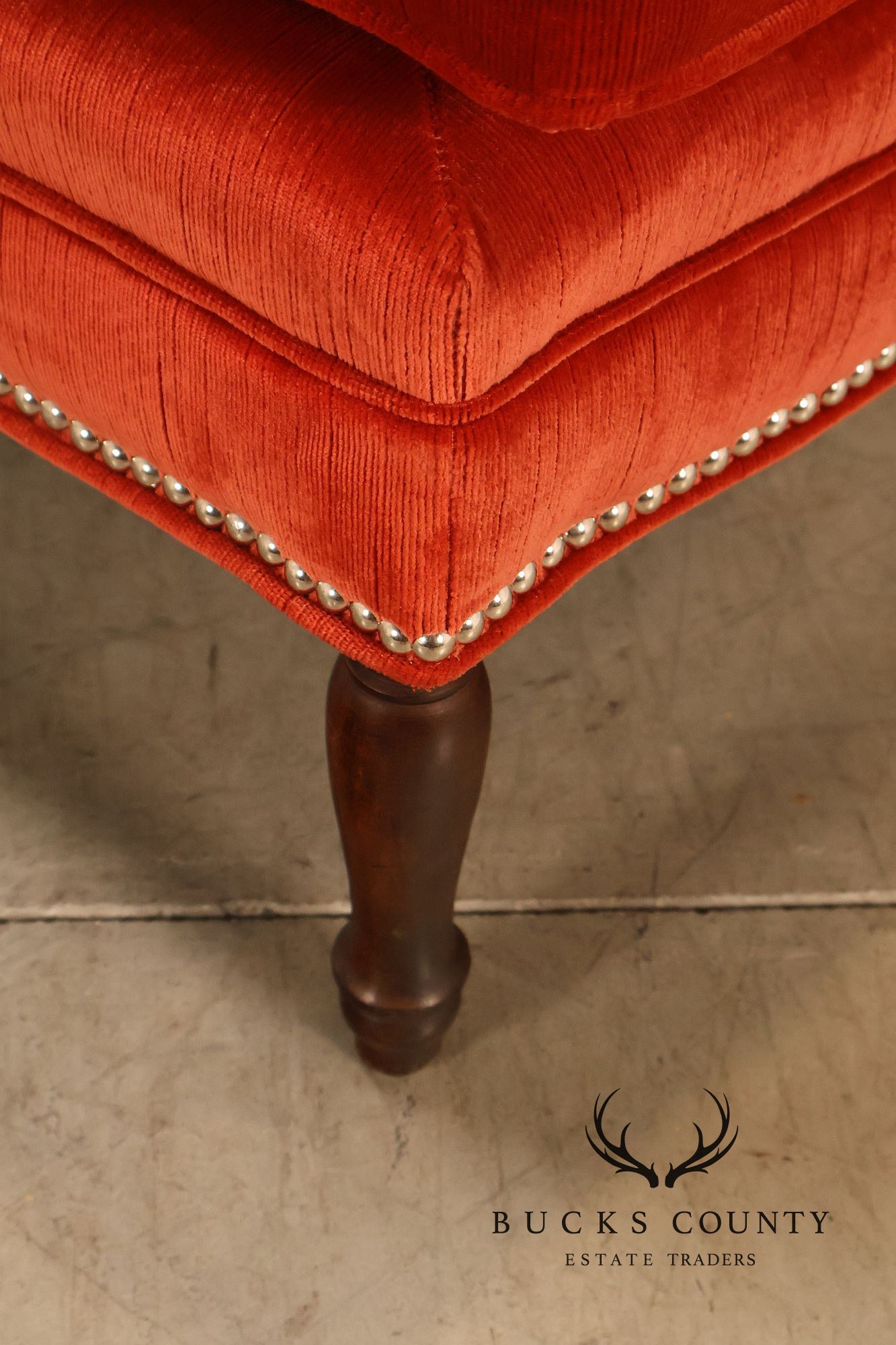 Vintage Channel Back Upholstered Chaise Lounge