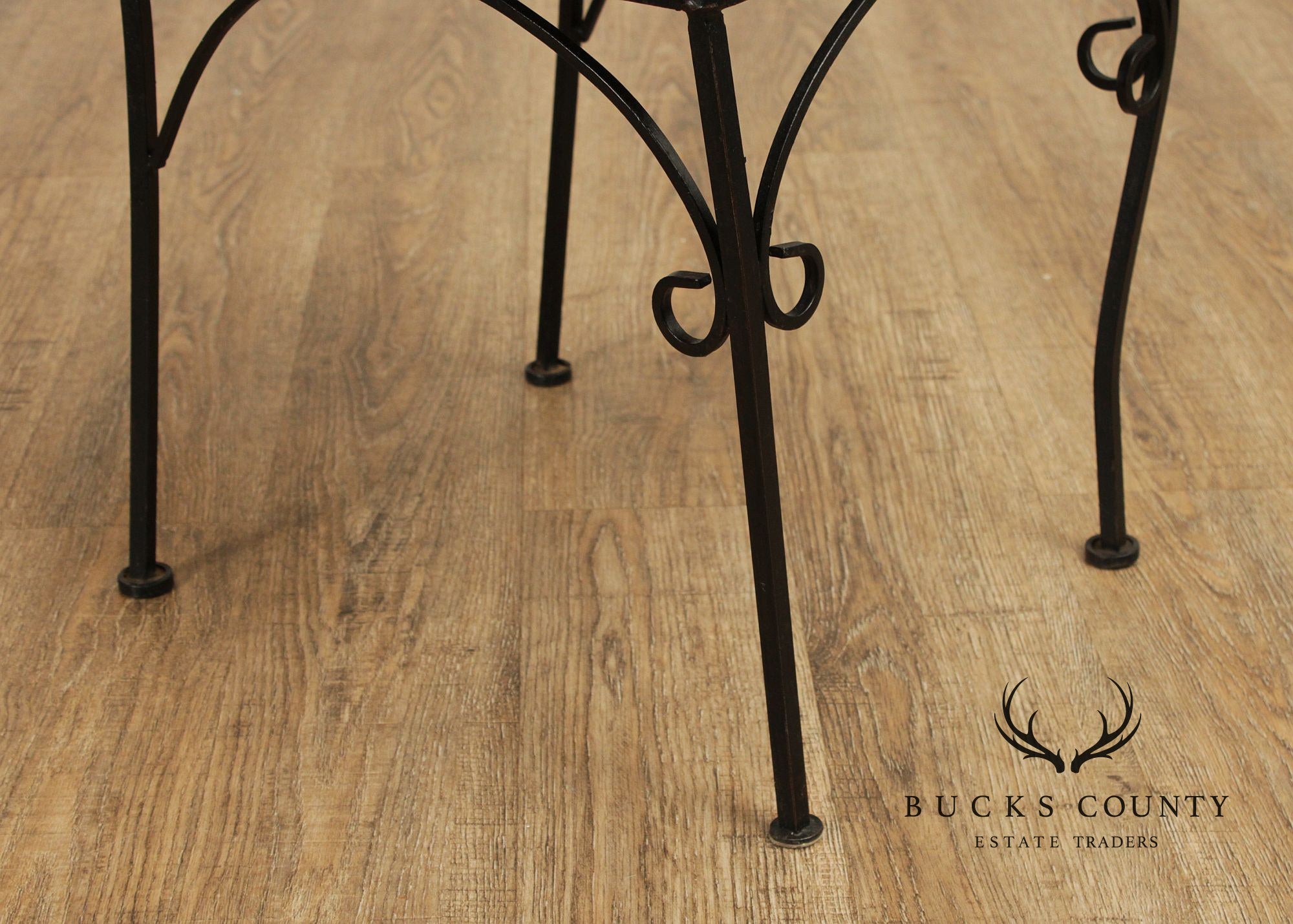 Woodard Set of Four Iron Grapevine Dining Chairs