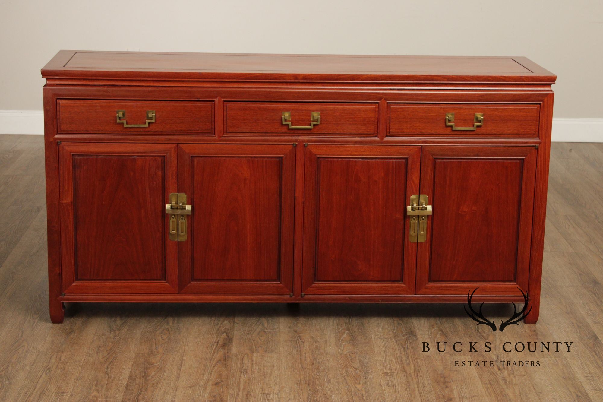 George Zee Chinoiserie Teak Sideboard