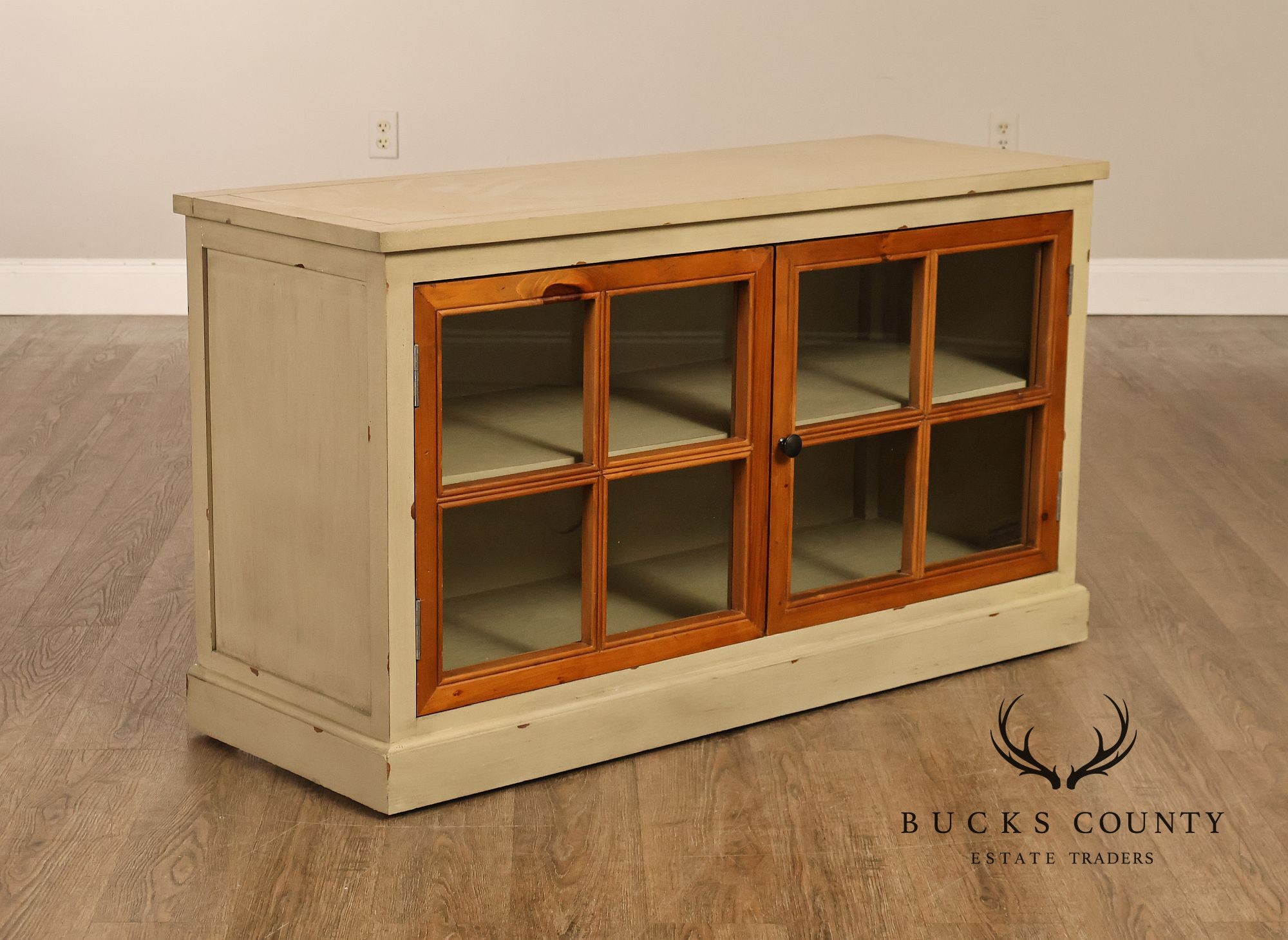 Pier 1 Imports Painted Farmhouse Style Two Tone Media Console