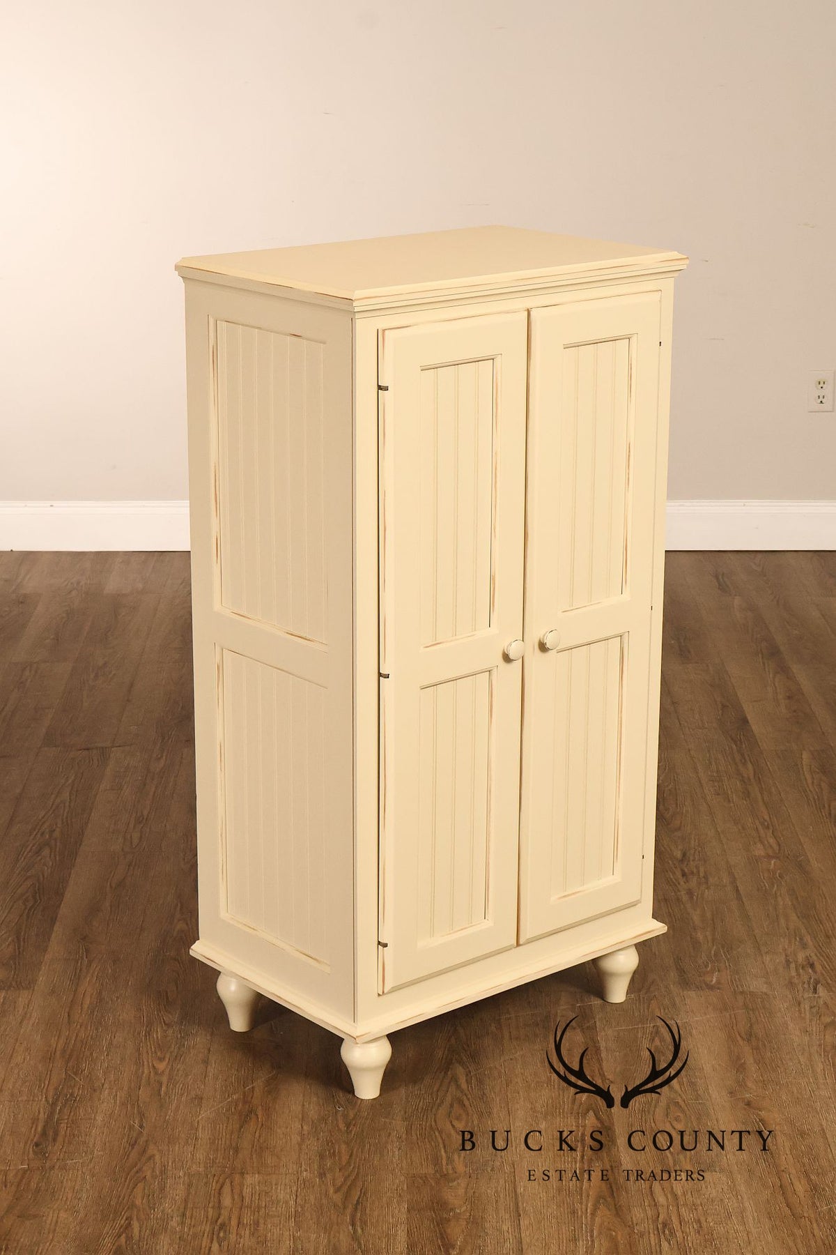 Coastal Style Painted Linen Cabinet