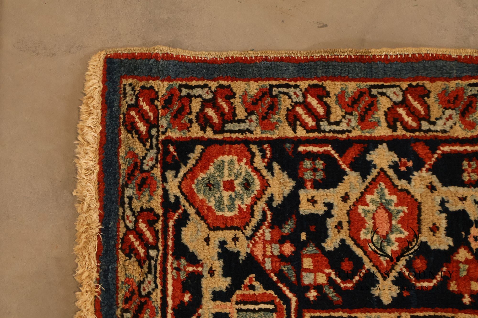 Antique Hand Knotted Persian Heriz Room Size Rug 12' X 15'