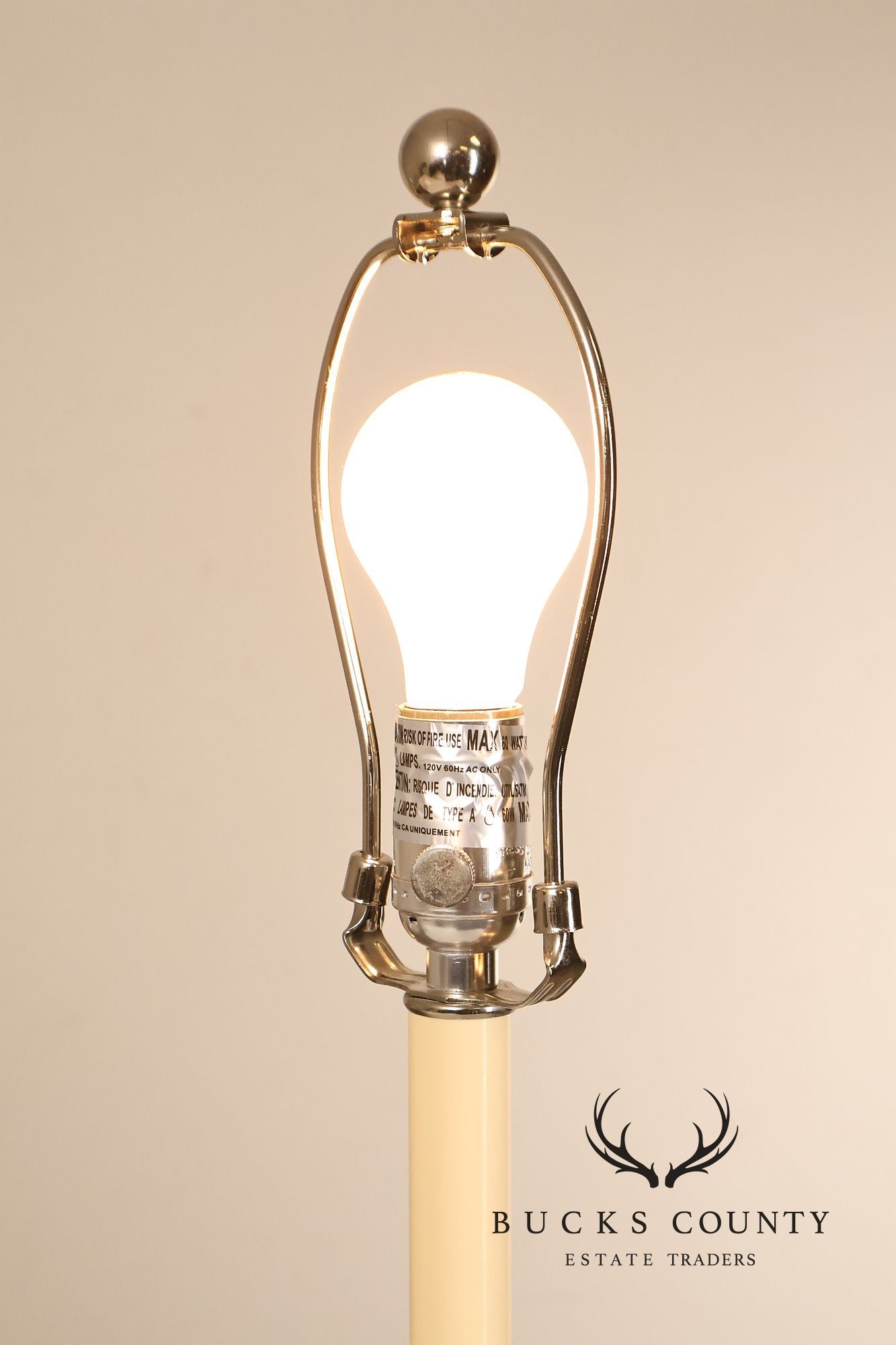 Ralph Lauren Pair of Chrome Candlestick Table Lamps