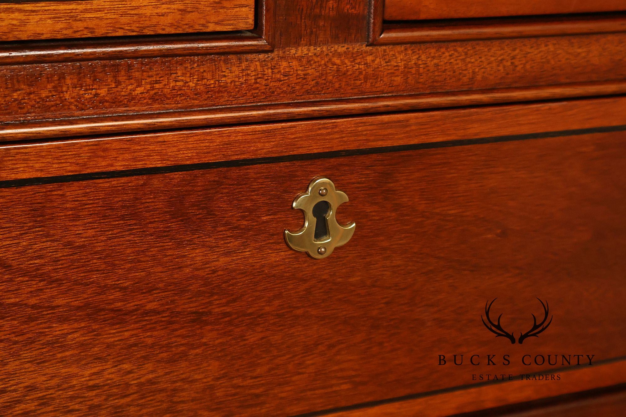 Stickley Georgian Style Banded Mahogany Tall Chest
