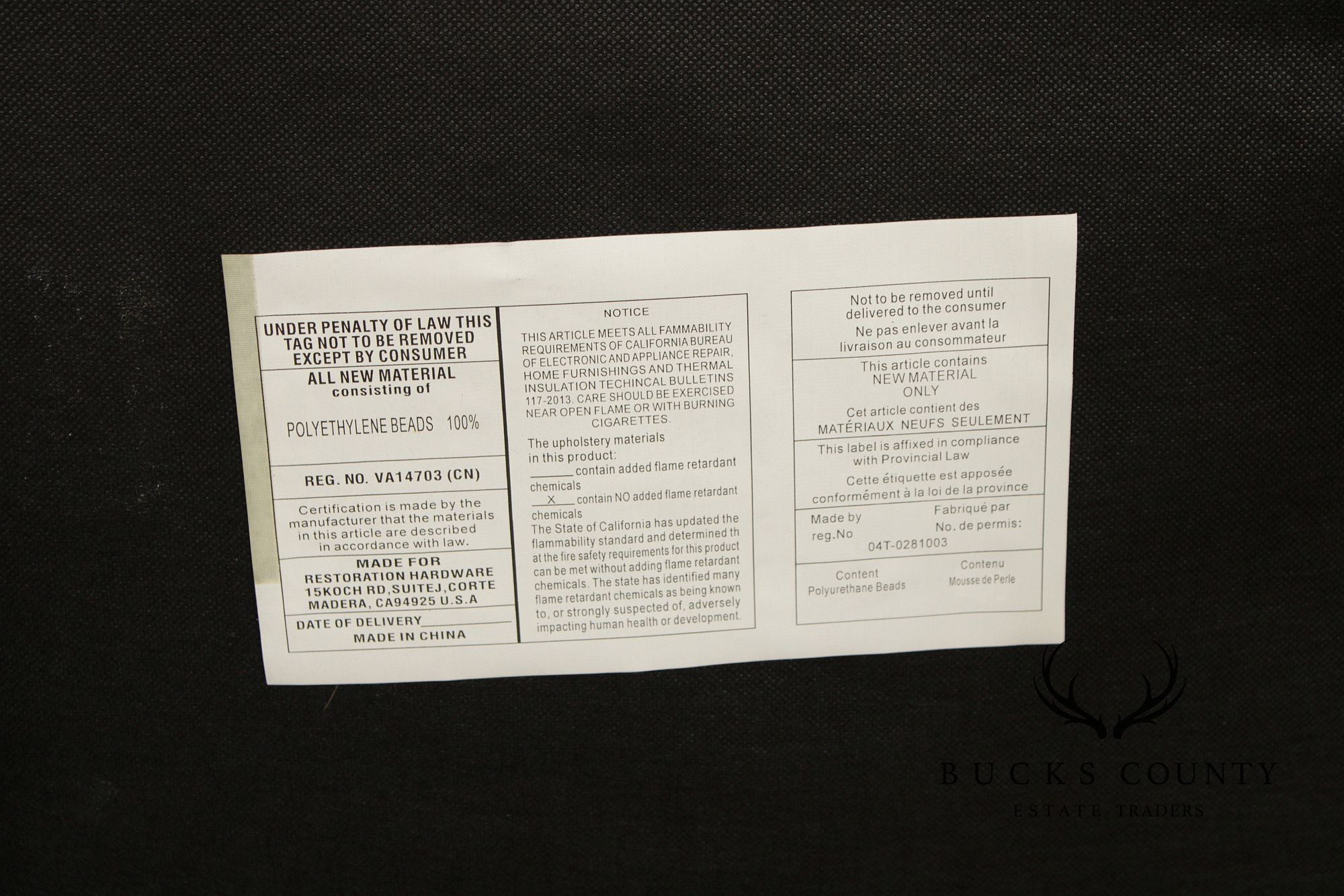Restoration Hardware Set of Eight 'Emery' Dining Chairs