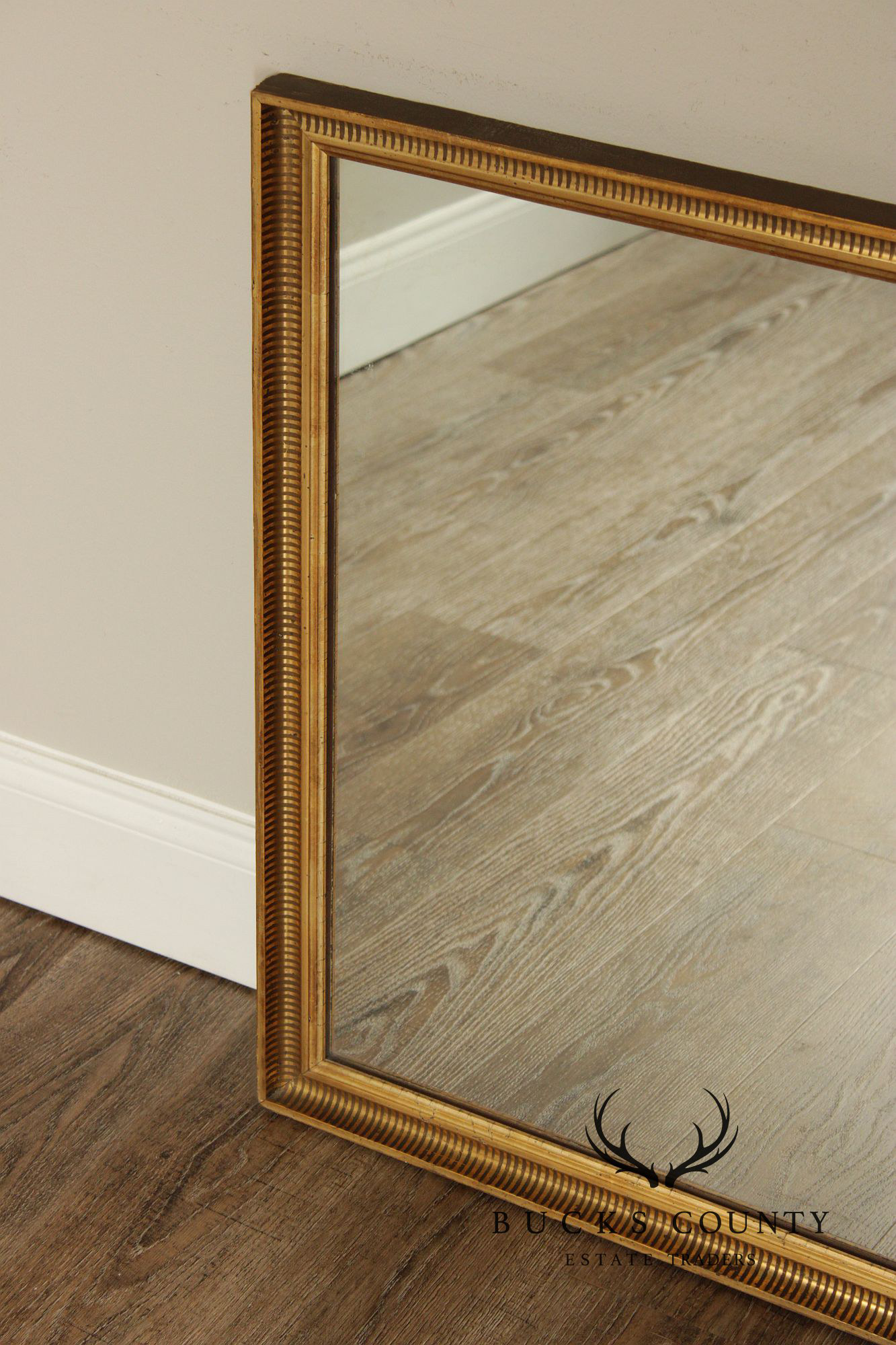 Vintage Giltwood Rectangular Wall Or Over Mantle Mirror