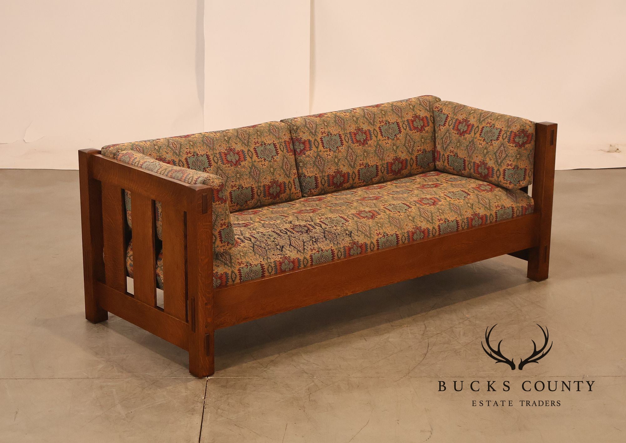 Stickley Mission Collection Oak Settle Sofa