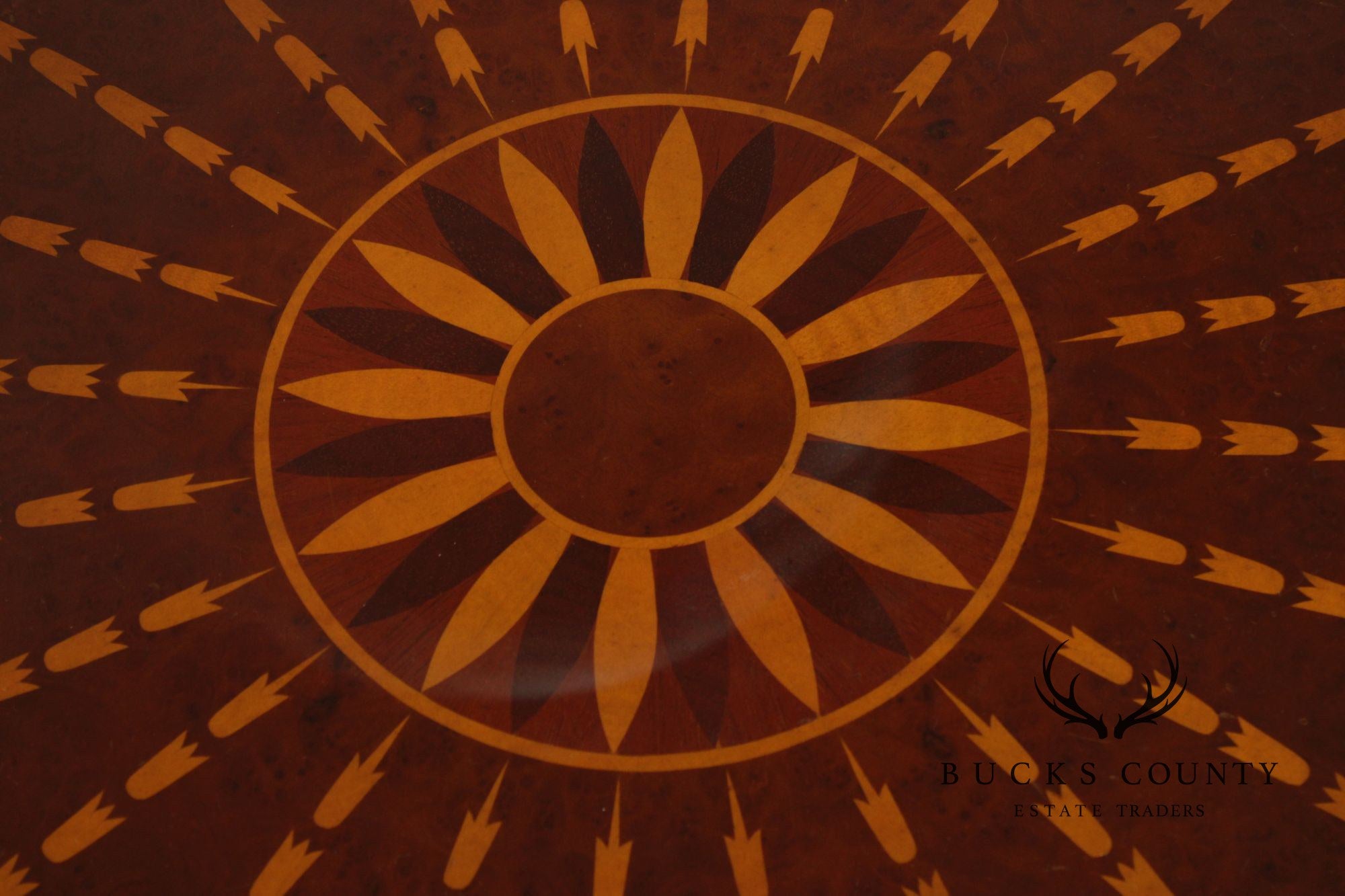 Theodore Alexander Round Two-Tier Inlaid Occasional Table