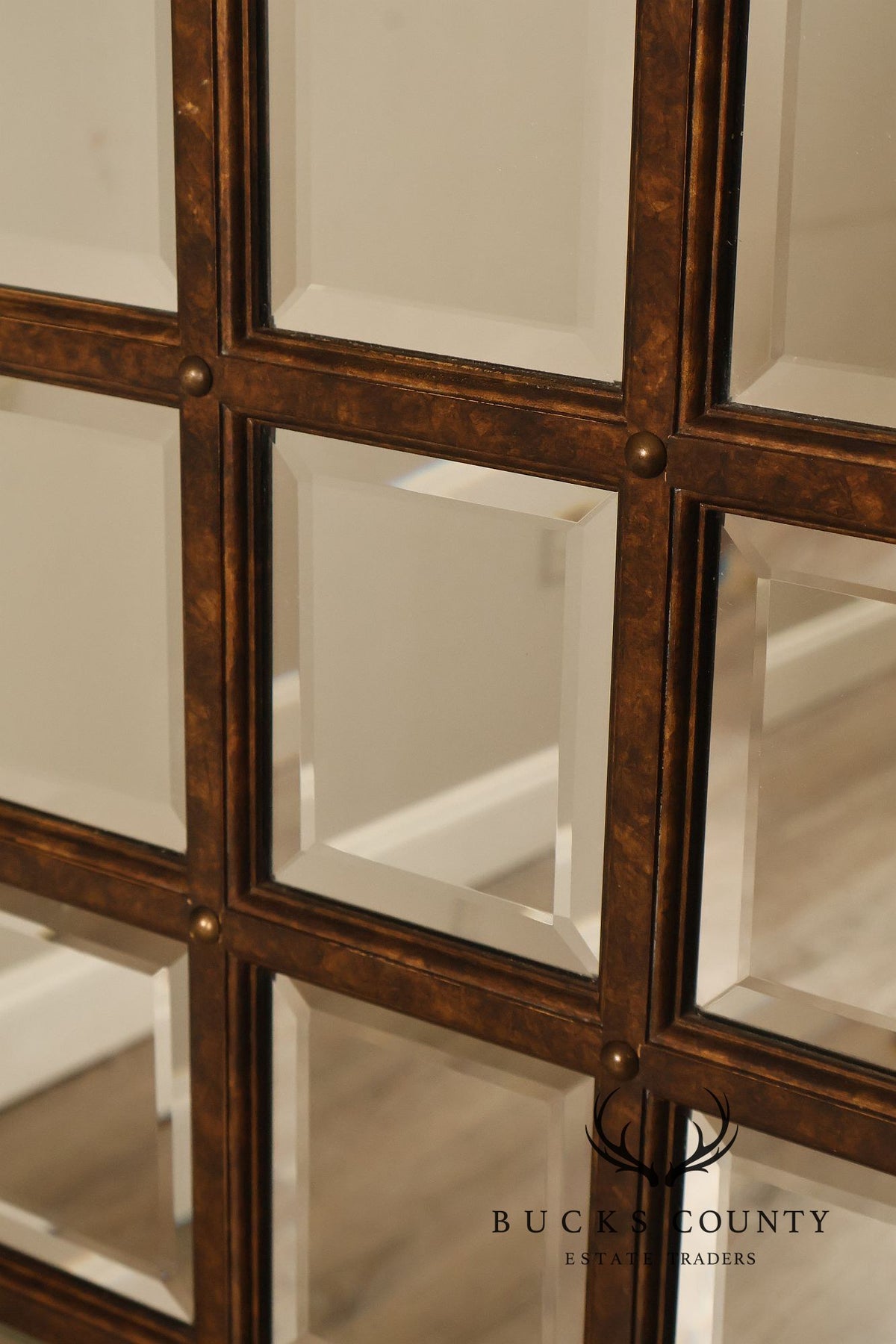 John Widdicomb British India Large Beveled Panel Wall Mirror