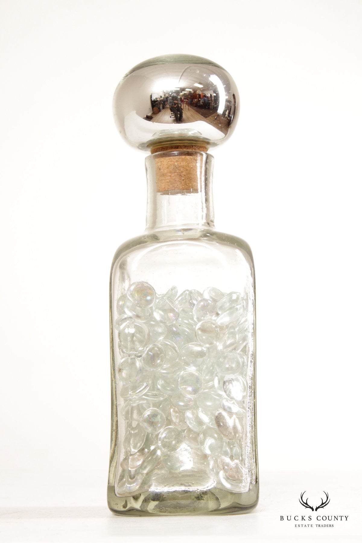 Mexican Vintage Blown Glass Stoppered Bottle or Decanter