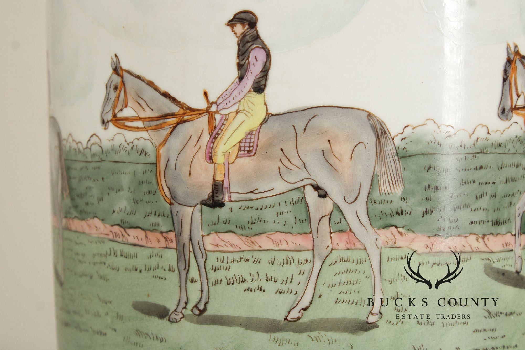 Equestrian Porcelain Ginger Jar Table Lamp
