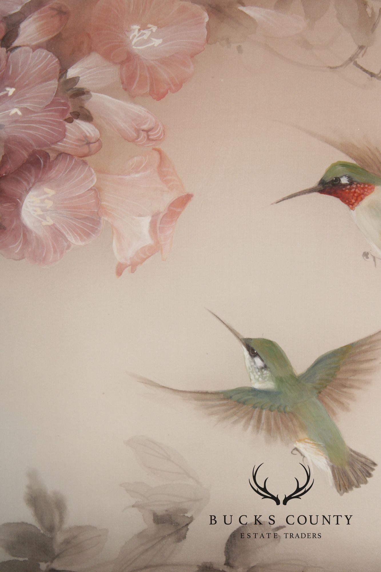 Lena Liu Chinese Pair of Bird and Flower Paintings on Silk
