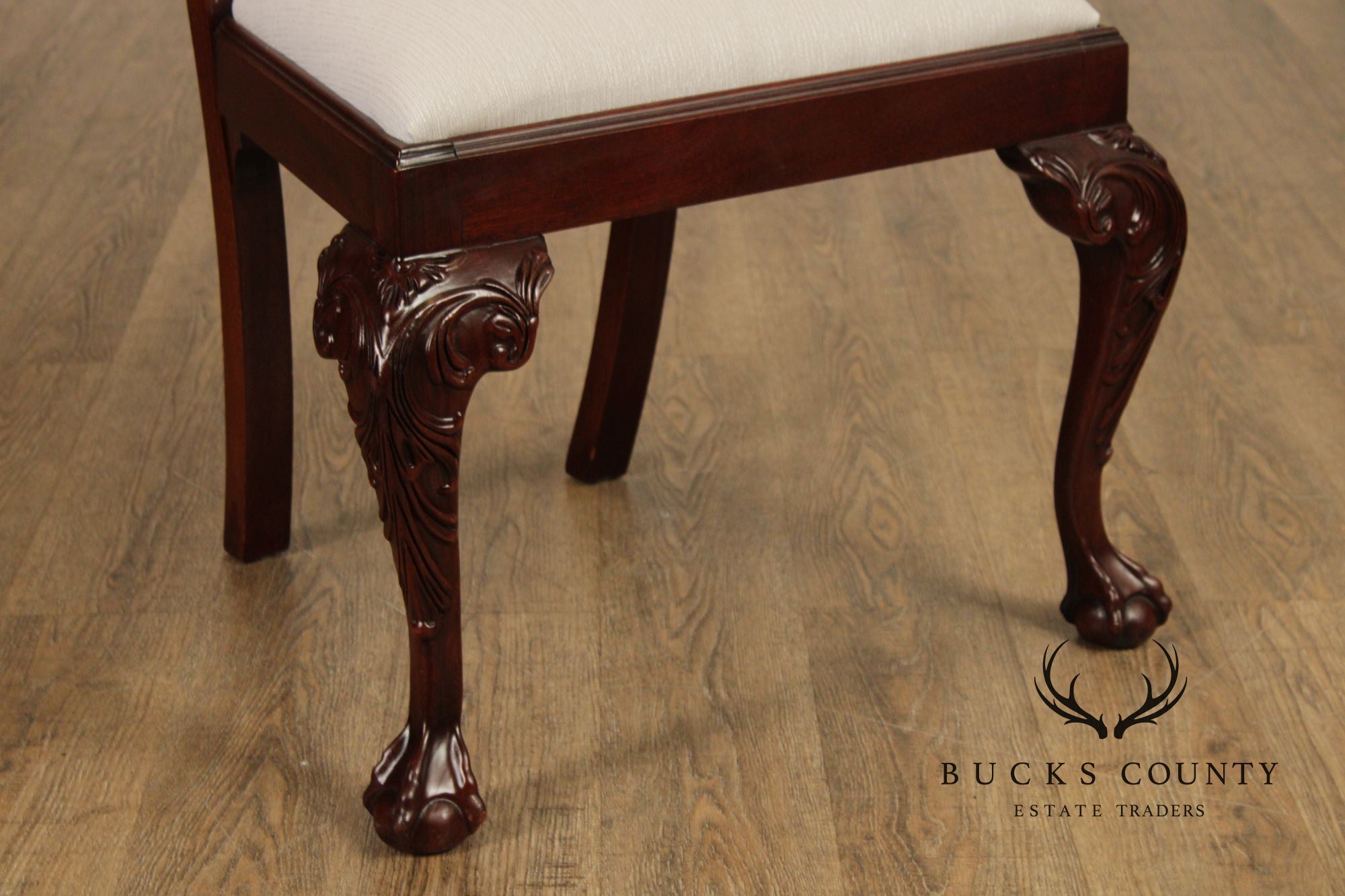 Chippendale Style Set of Eight Carved Mahogany Dining Chairs