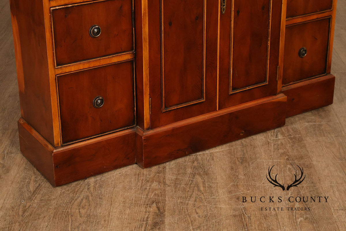 Narrow English Georgian Style Eight-Drawer Buffet Sideboard Credenza