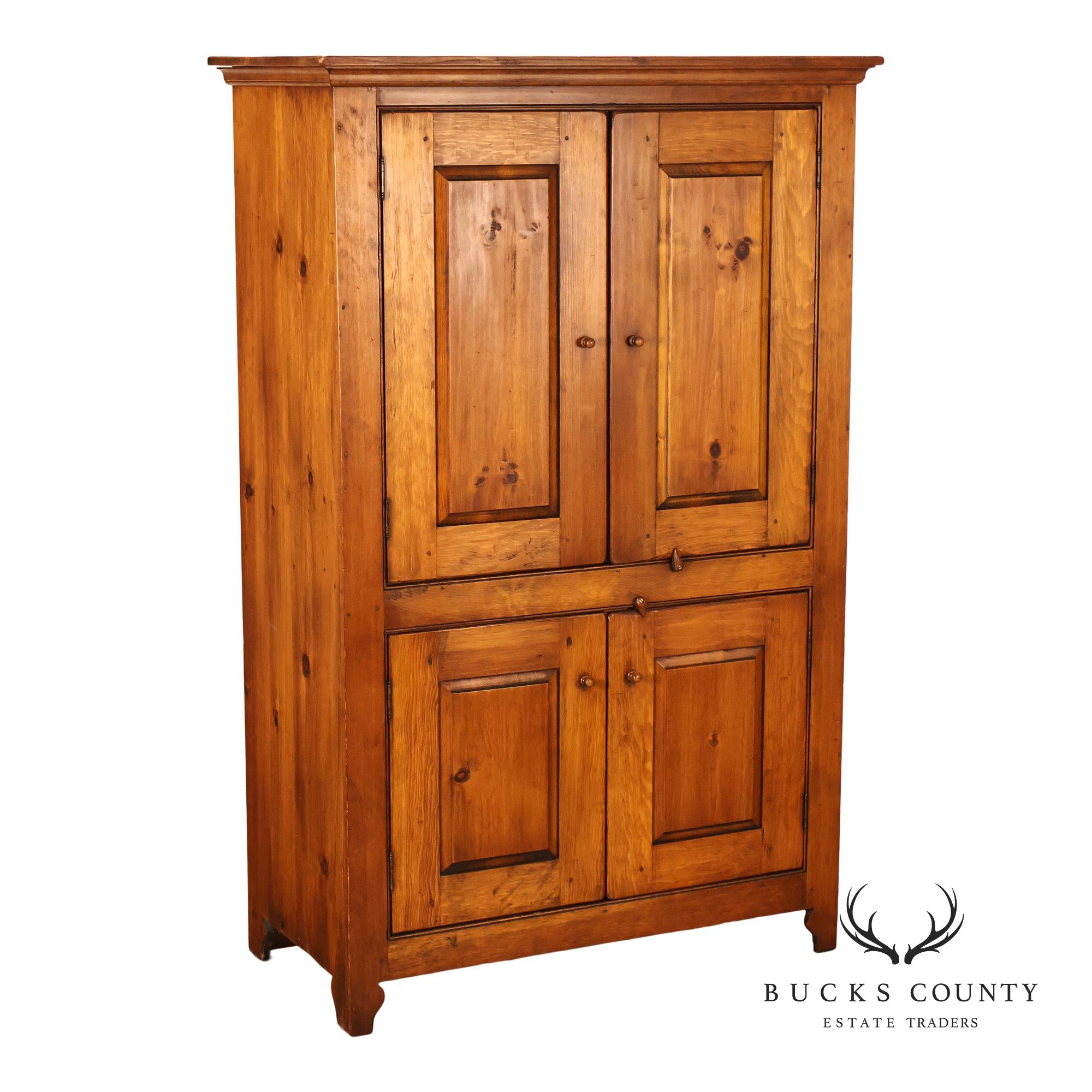 William Draper Cabinetmaker Rustic Country Pine Four Door Cupboard