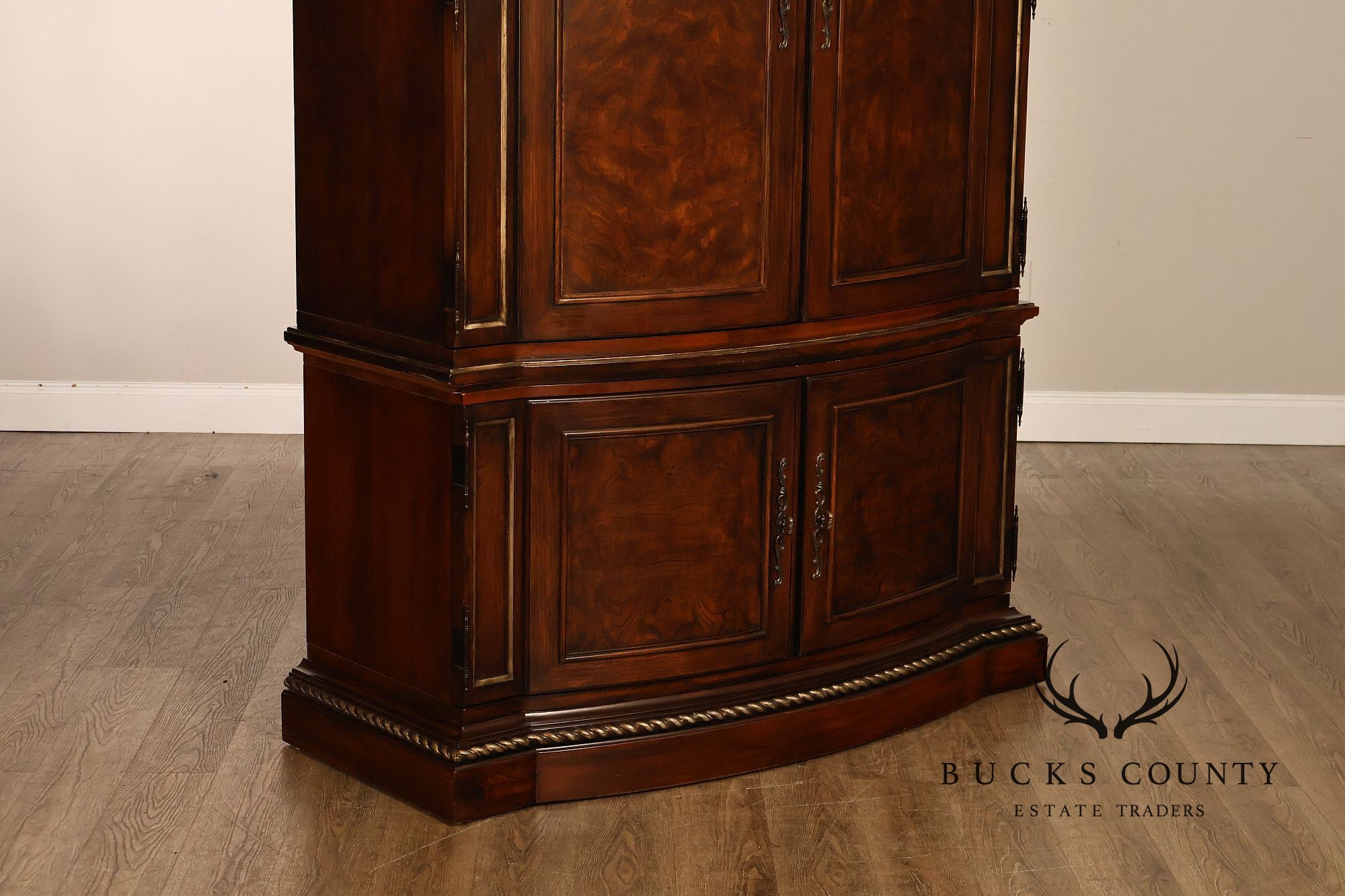 Drexel Heritage Hampshire Traditional Burl Wood Entertainment Armoire