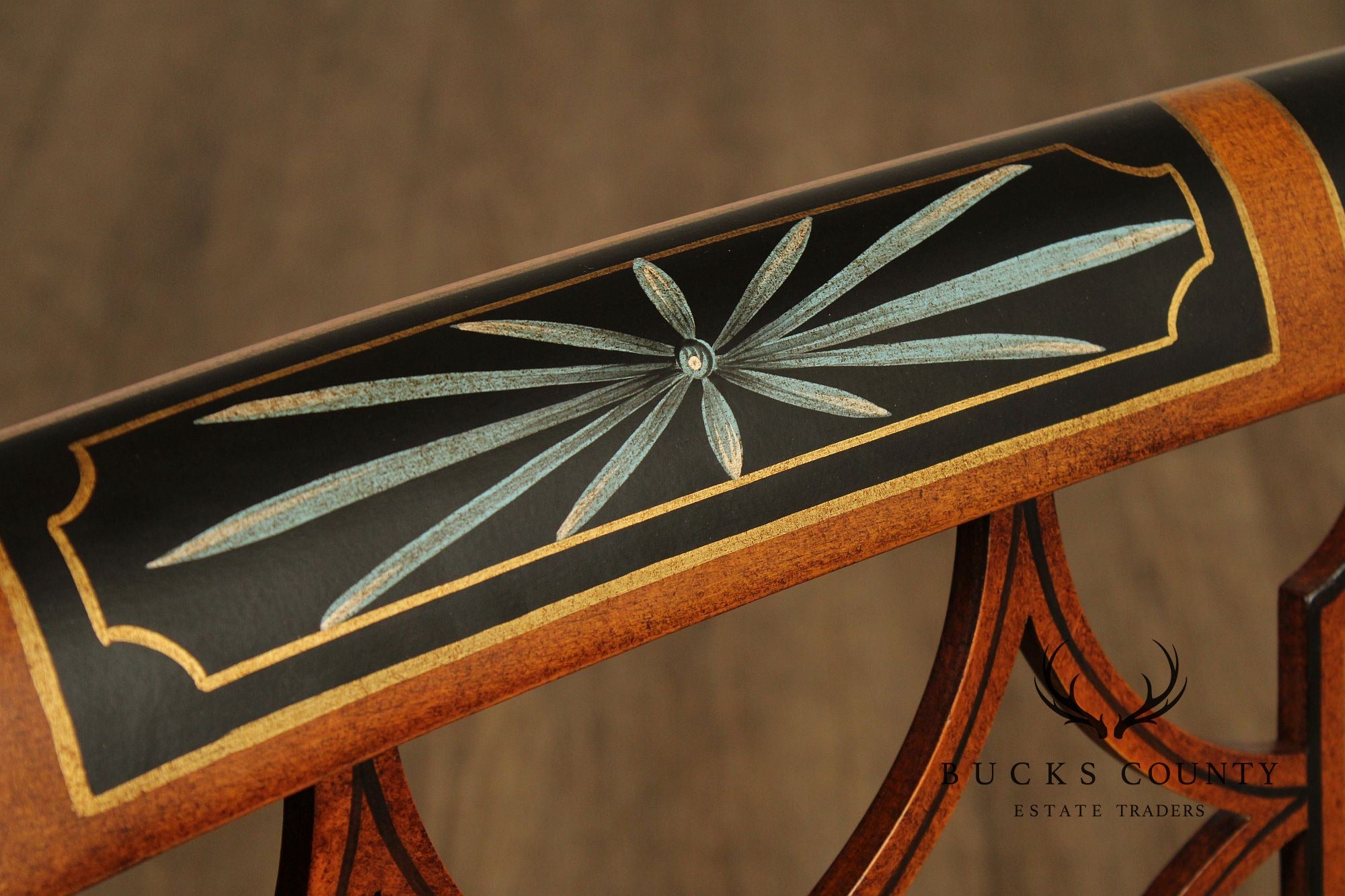 Galimberti Lino Italian Regency Style Paint Decorated Settee