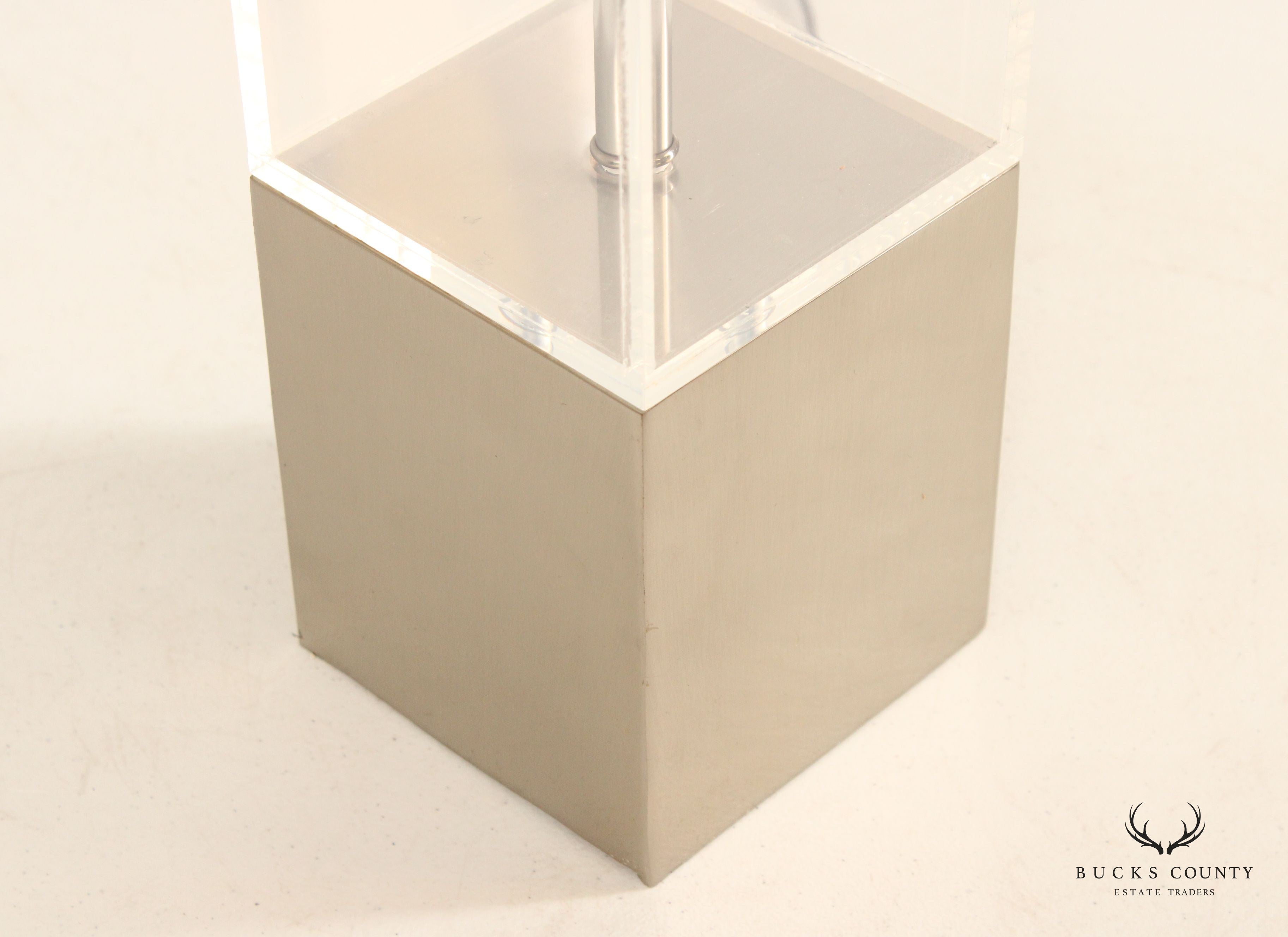 Mid Century Modern Pair Lucite Table Lamps