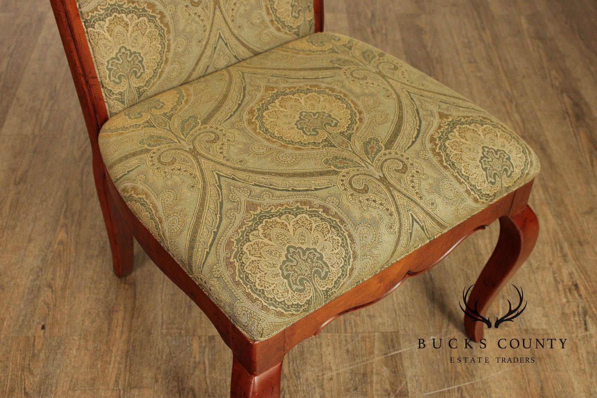 Hickory White Italian Provincial Set Of Eight Upholstered Dining Chairs