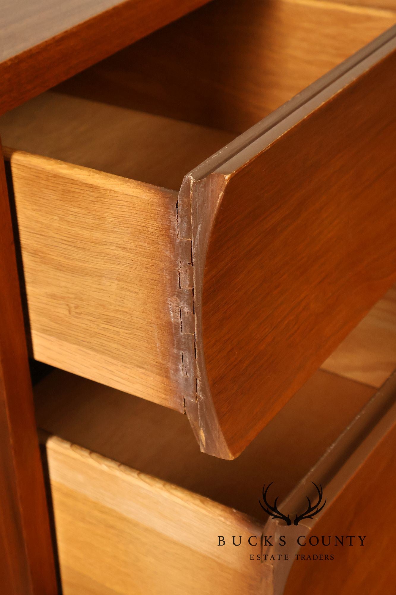 Mid Century Modern Sculpted Front Writing Desk