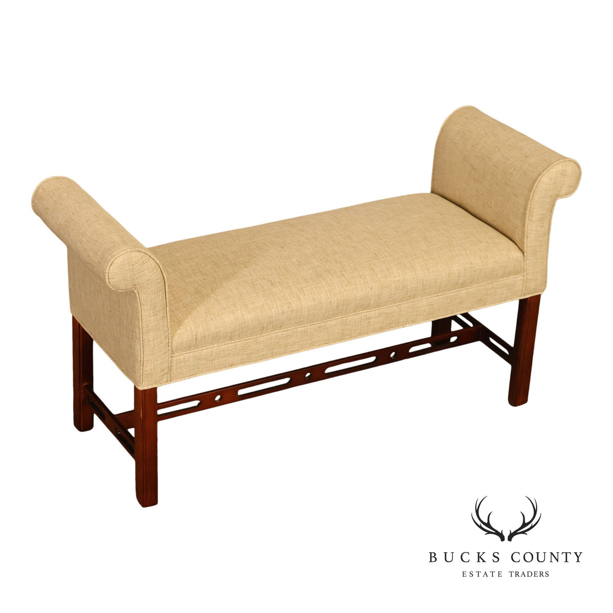 Ethan Allen Chippendale Style Mahogany Bench
