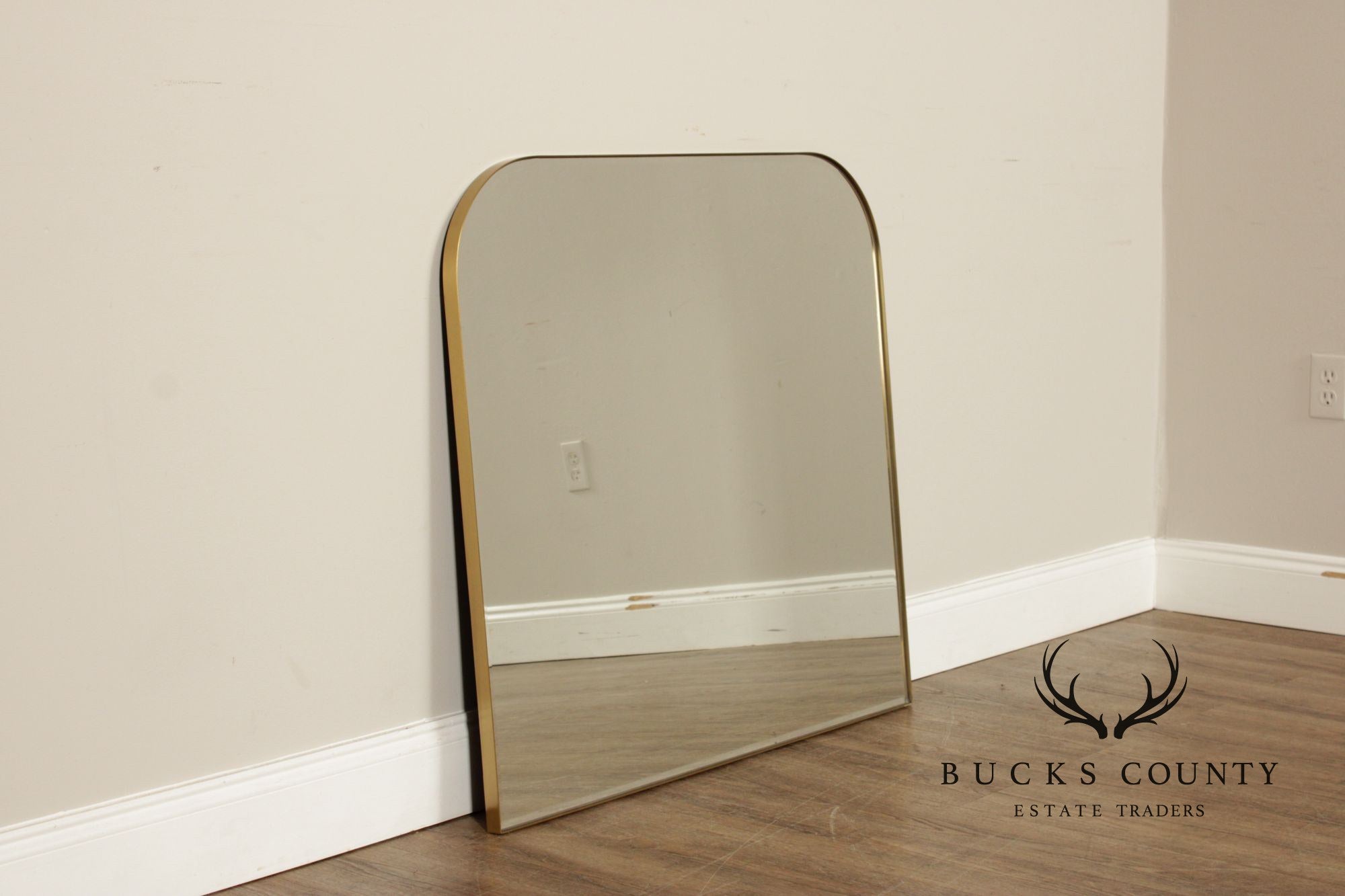Crate & Barrel 'Edge' Brass Arch Wall Mirror