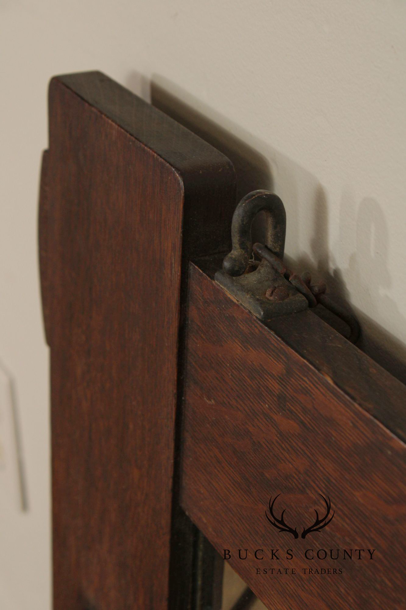 Stickley Brothers Antique Mission Oak Wall Mirror With Hooks No. 7577