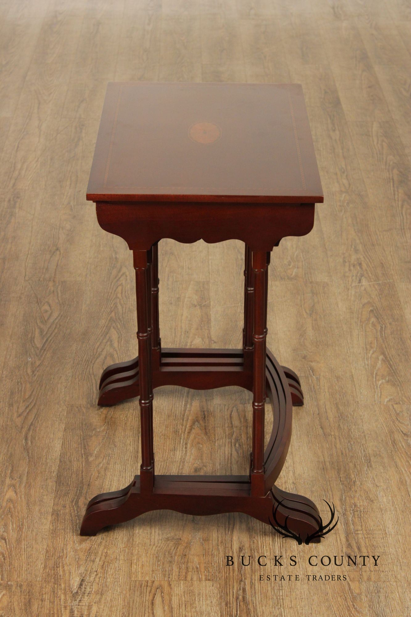 Colony Furniture Regency Style Inlaid Mahogany Nesting Tables