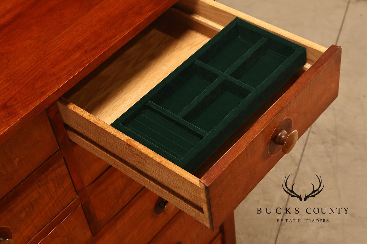 Stickley Mission Collection Harvey Ellis Cherry Inlaid Tall Chest Of Drawers