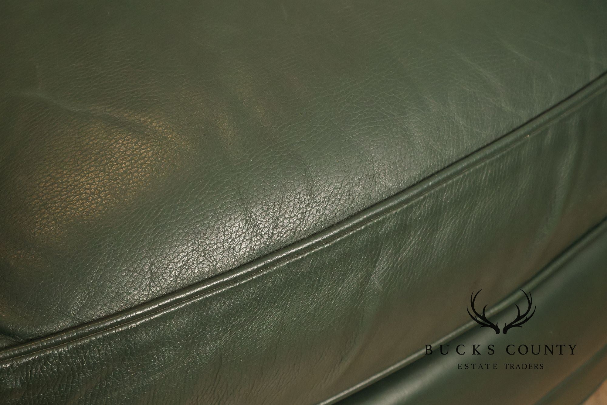 Hancock & Moore Green Leather Recliner Club Chair