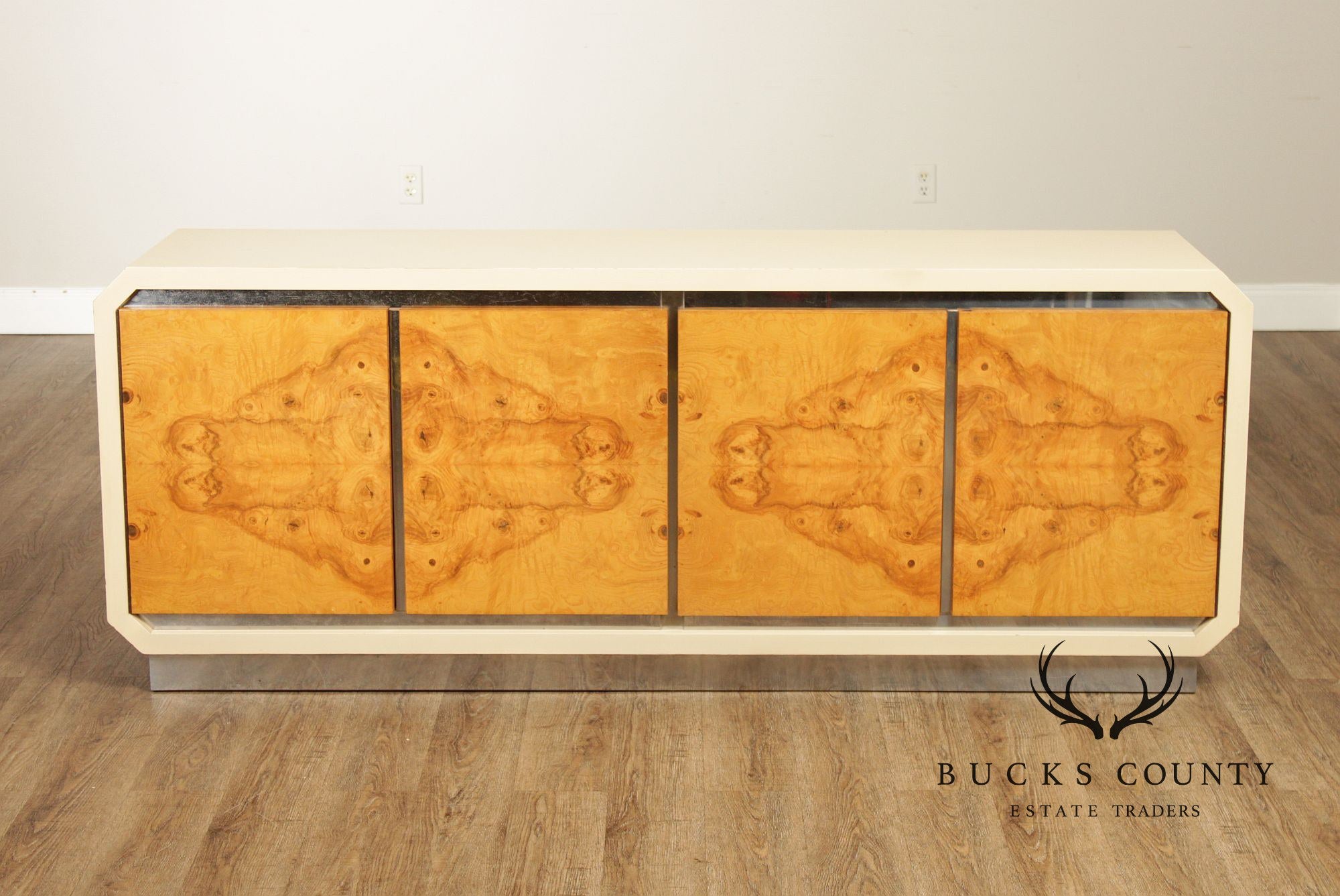 Pace Collection Mid Century Modern Burlwood and Lacquered Chest of Long Dresser Sideboard