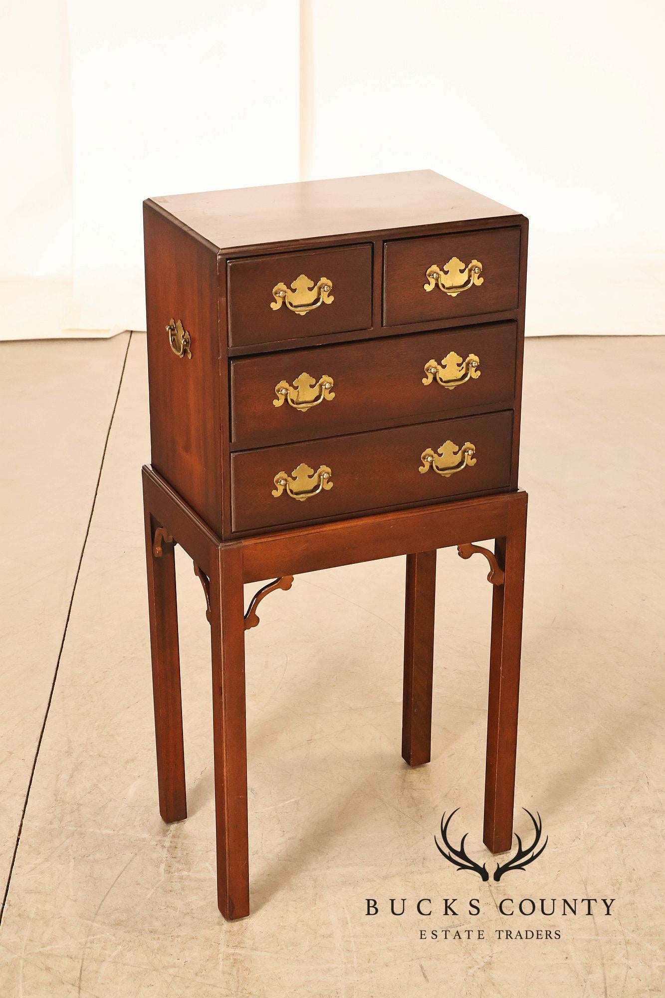 Madison Square Chippendale Style Mahogany Silver Chest On Stand
