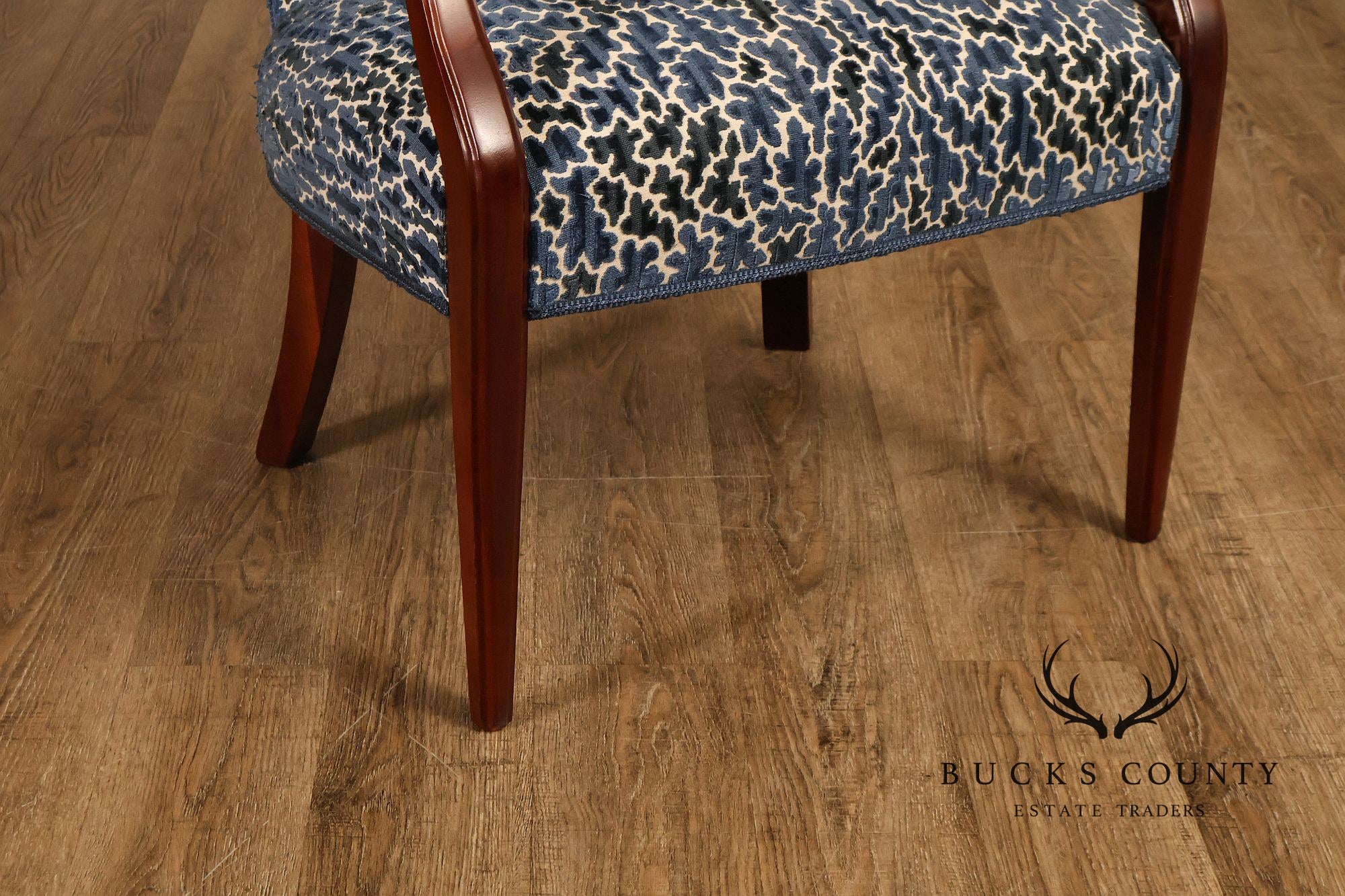Contemporary Pair of Upholstered Dining Armchairs