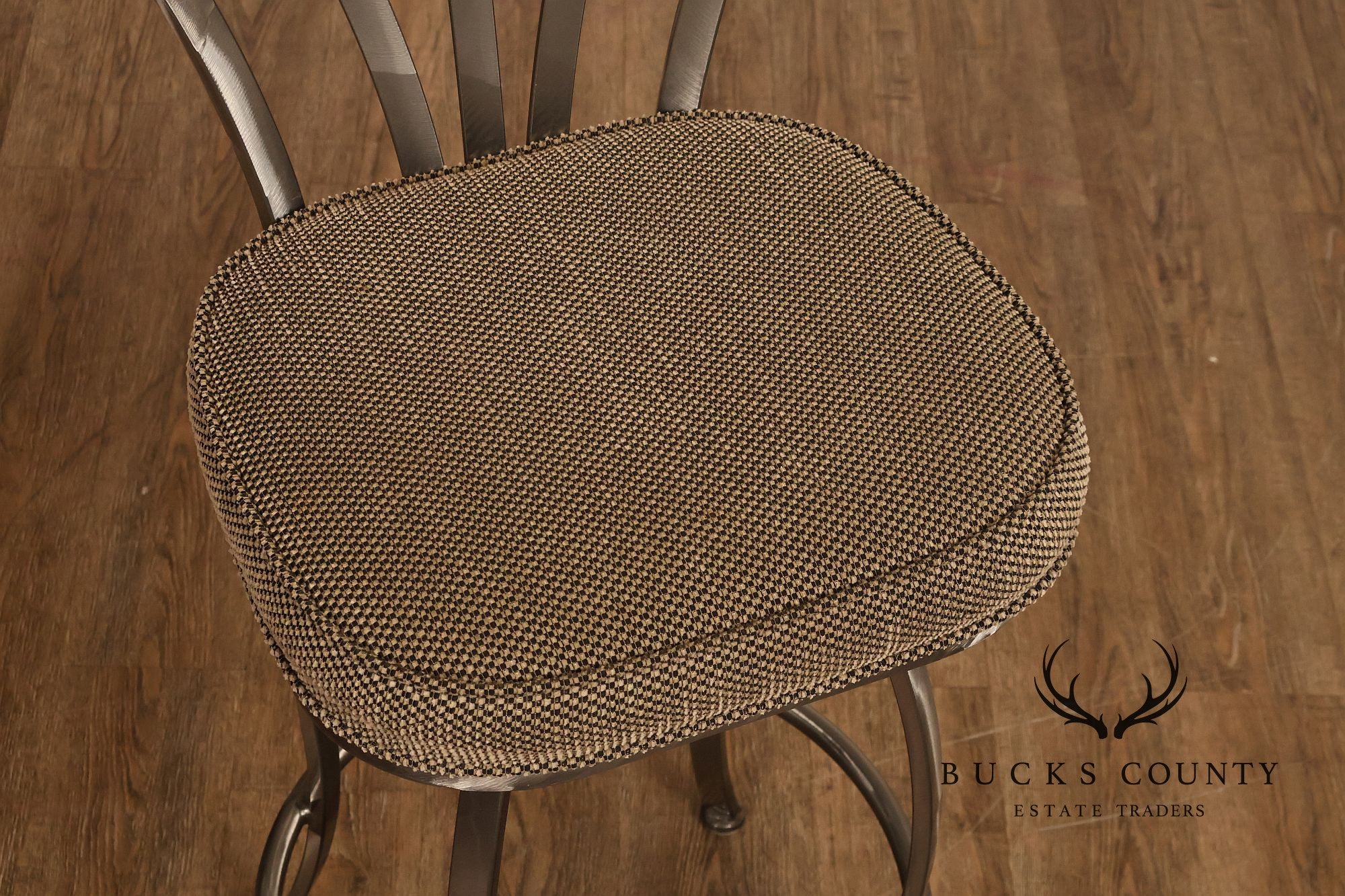 Shaver Howard Contemporary Set Of Three Brushed Steel Swivel Bar Stools