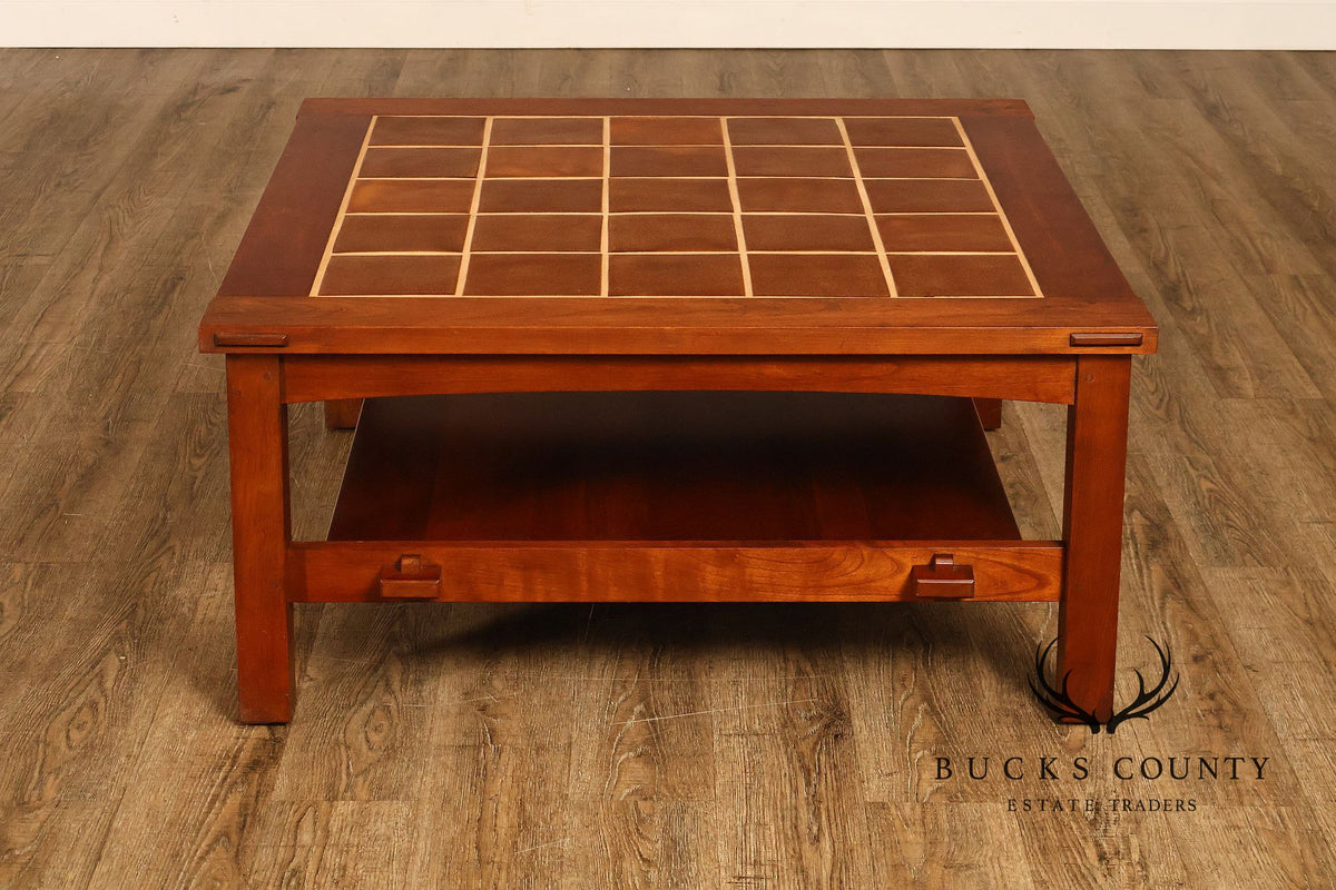 Stickley Mission Collection Cherry Tile Top Coffee Table