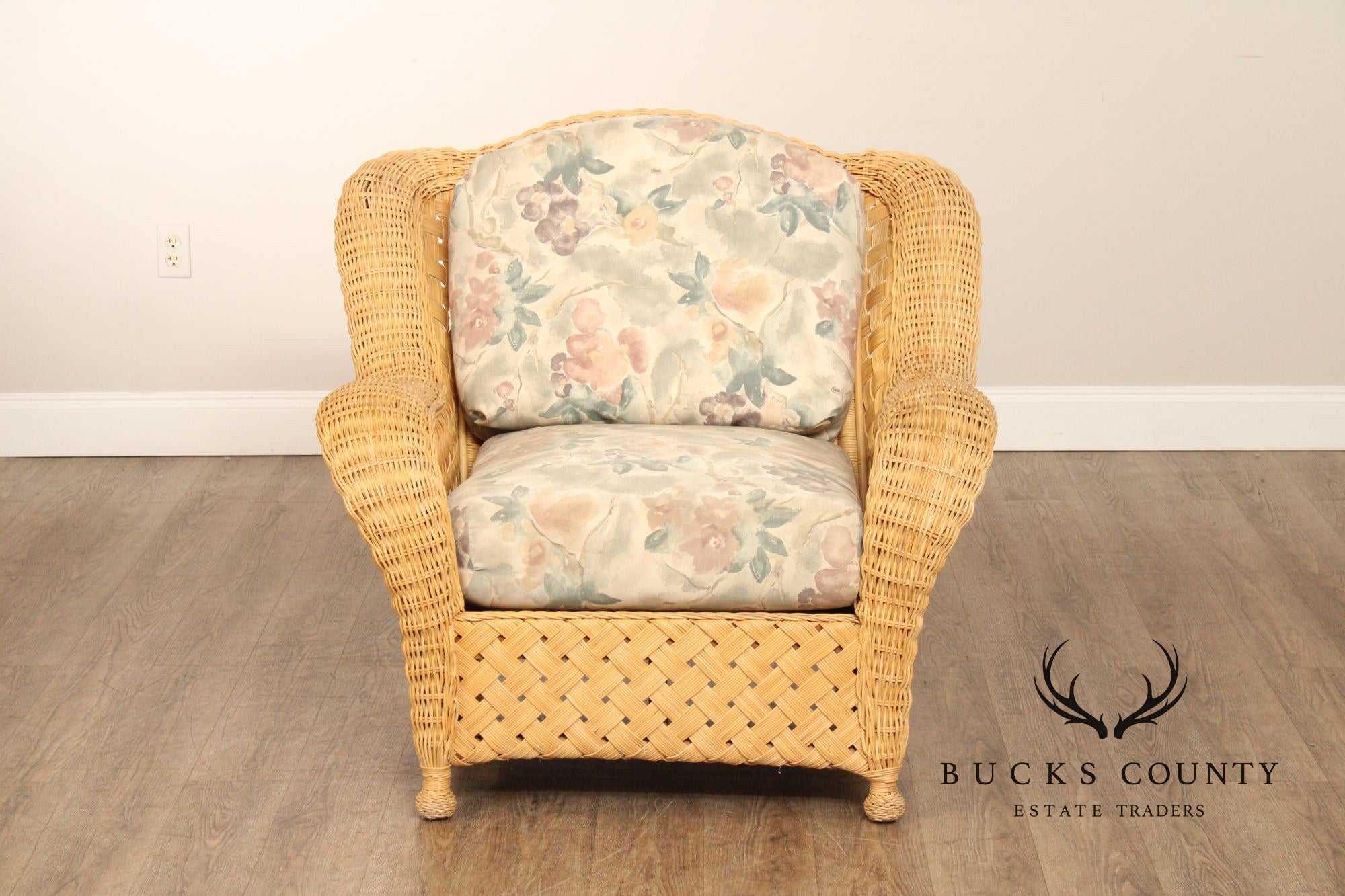 Quality Vintage Wicker Lounge Armchair