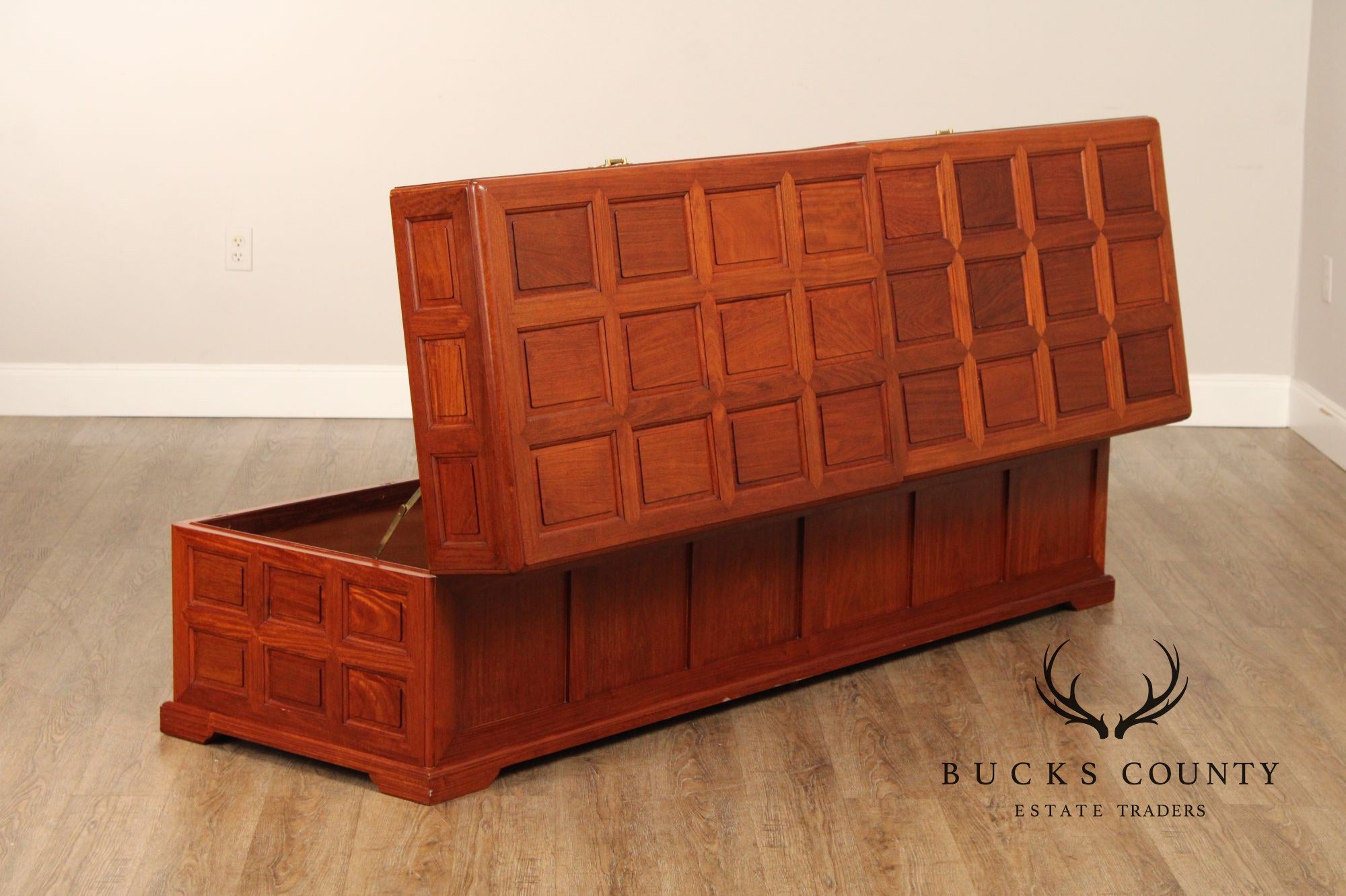 Chinese Rosewood Long Paneled Blanket Chest