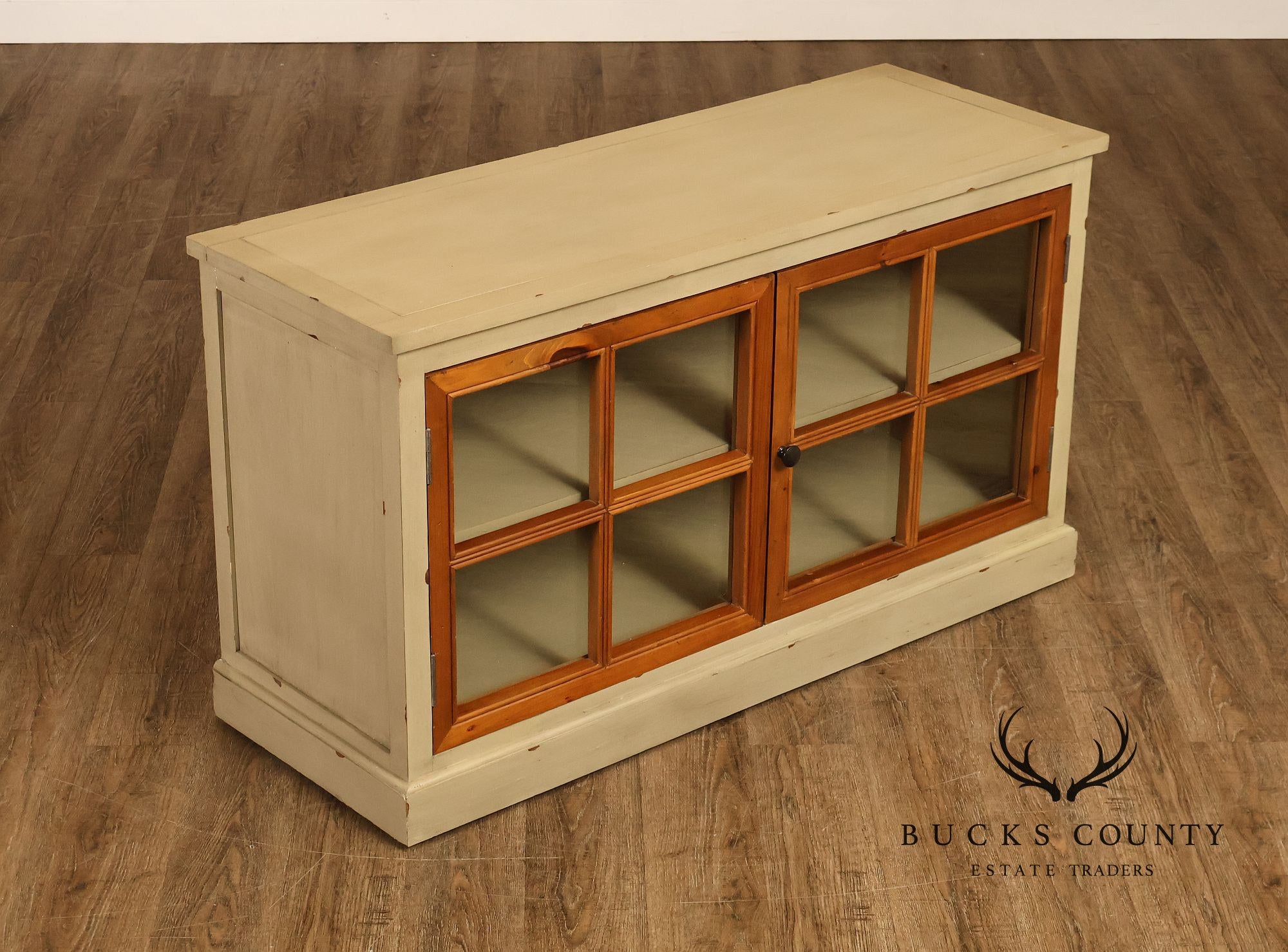 Pier 1 Imports Painted Farmhouse Style Two Tone Media Console