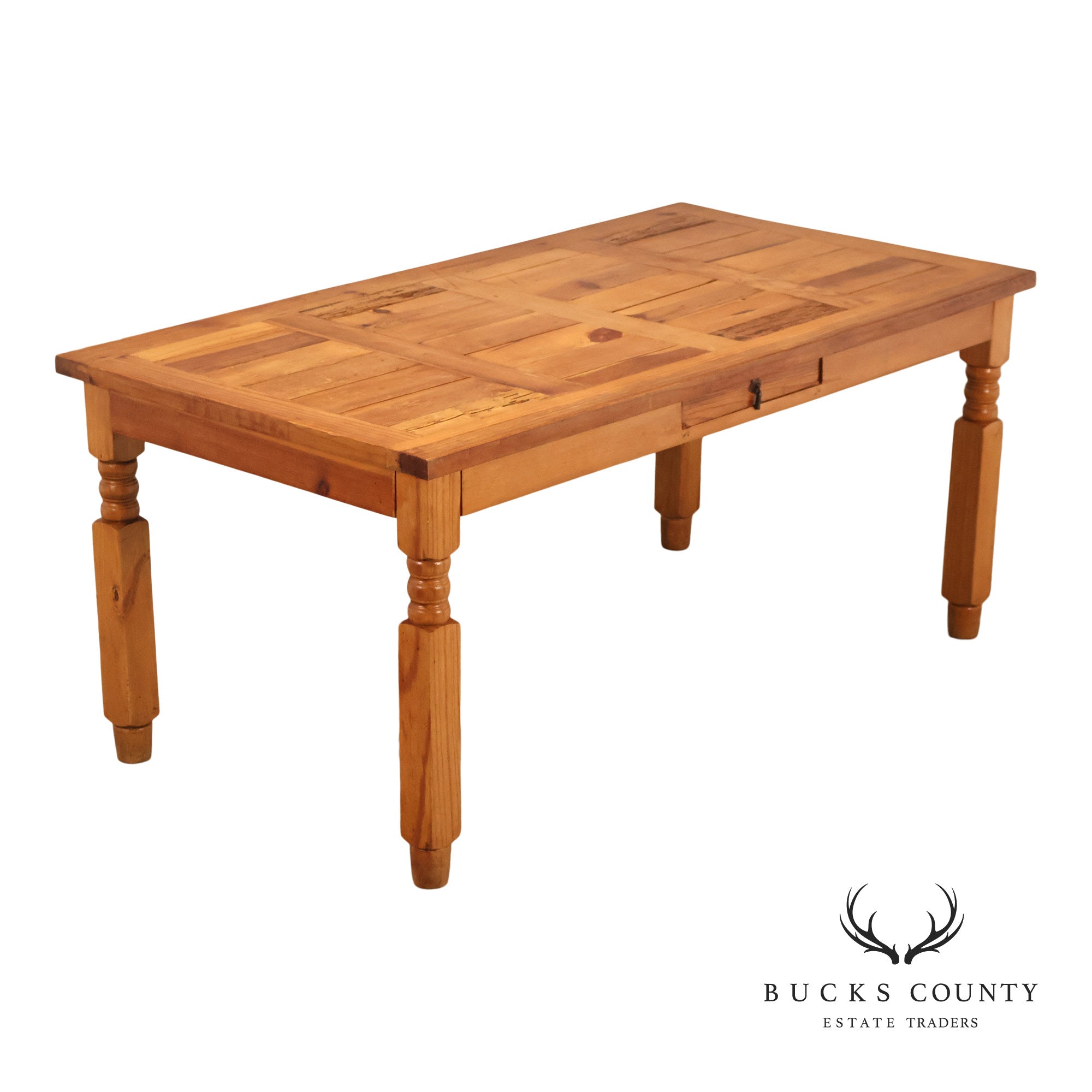 Mexican Pine Vintage Rustic One Drawer Writing or Dining Table