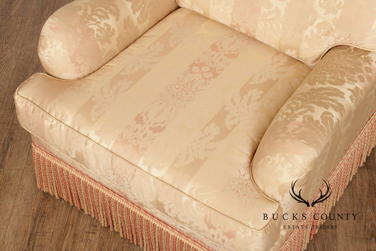 Pair Of Century Furniture L T Designs Damask Upholstered Lounge Chairs