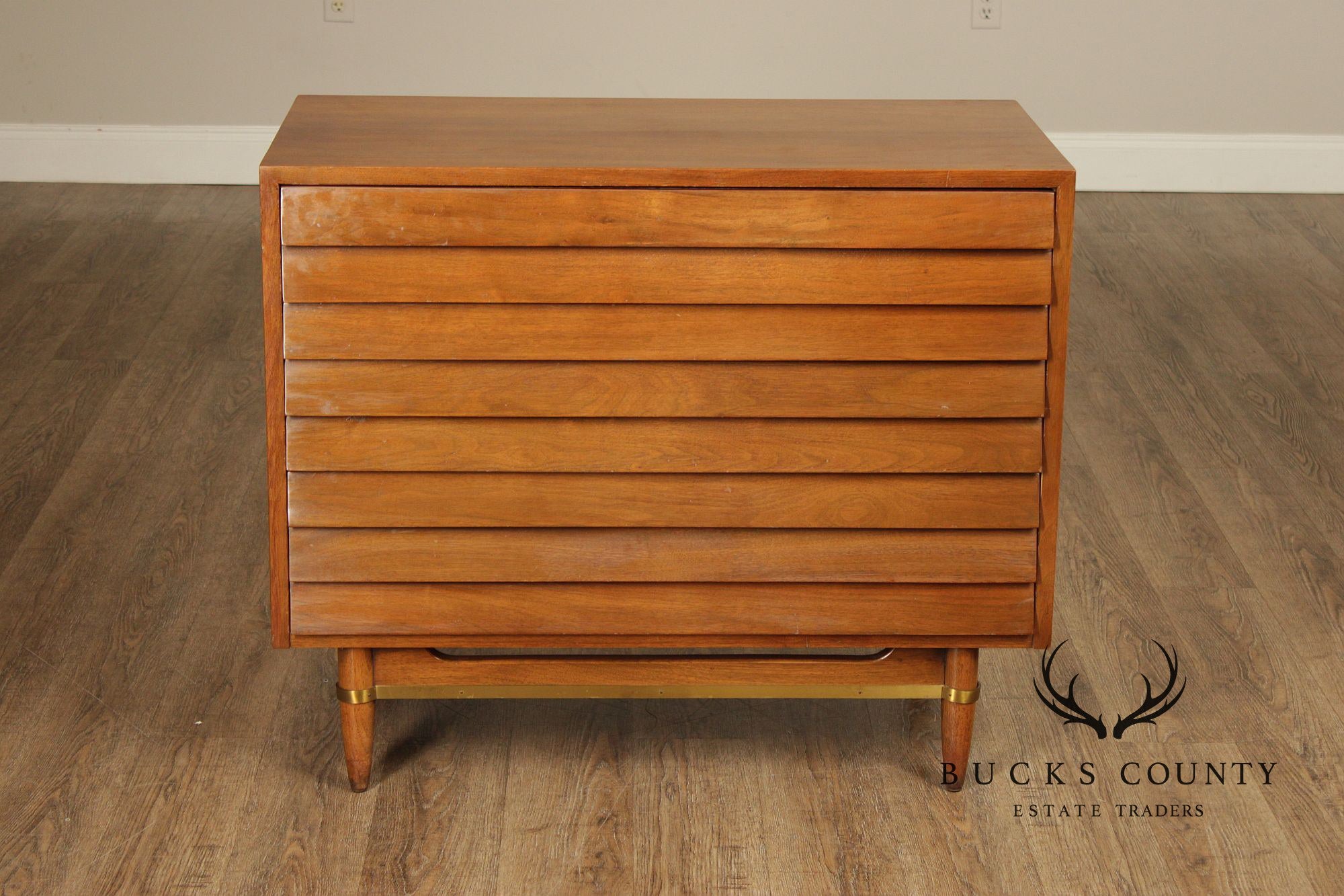 Merton Gershun For American Of Martinsville Mid-Century Modern Walnut Louvered Dresser Chest