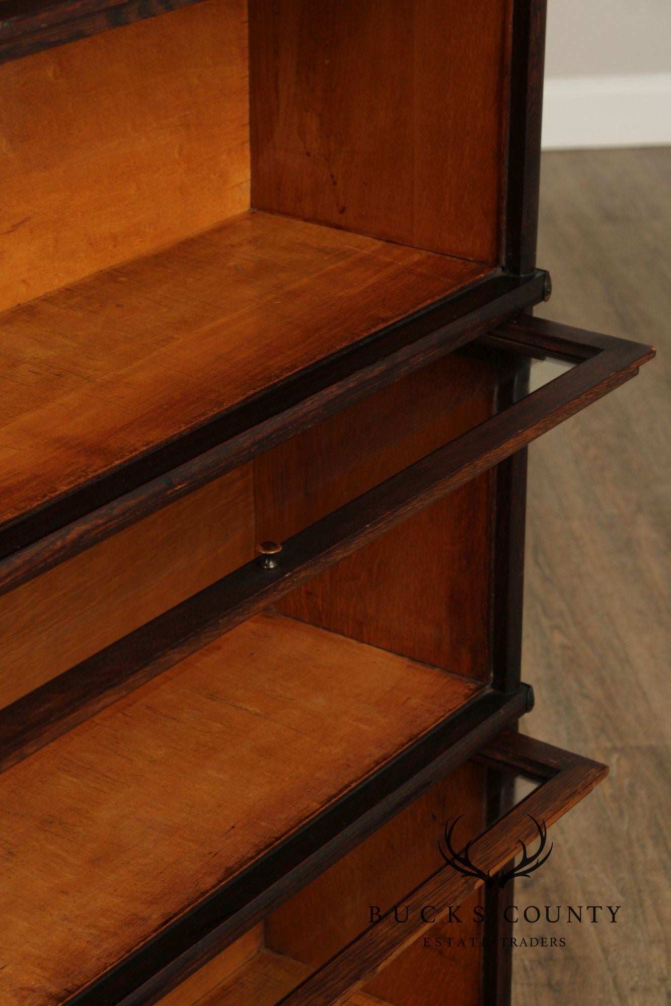 Macey Antique Oak Four-Stack Barrister Bookcase
